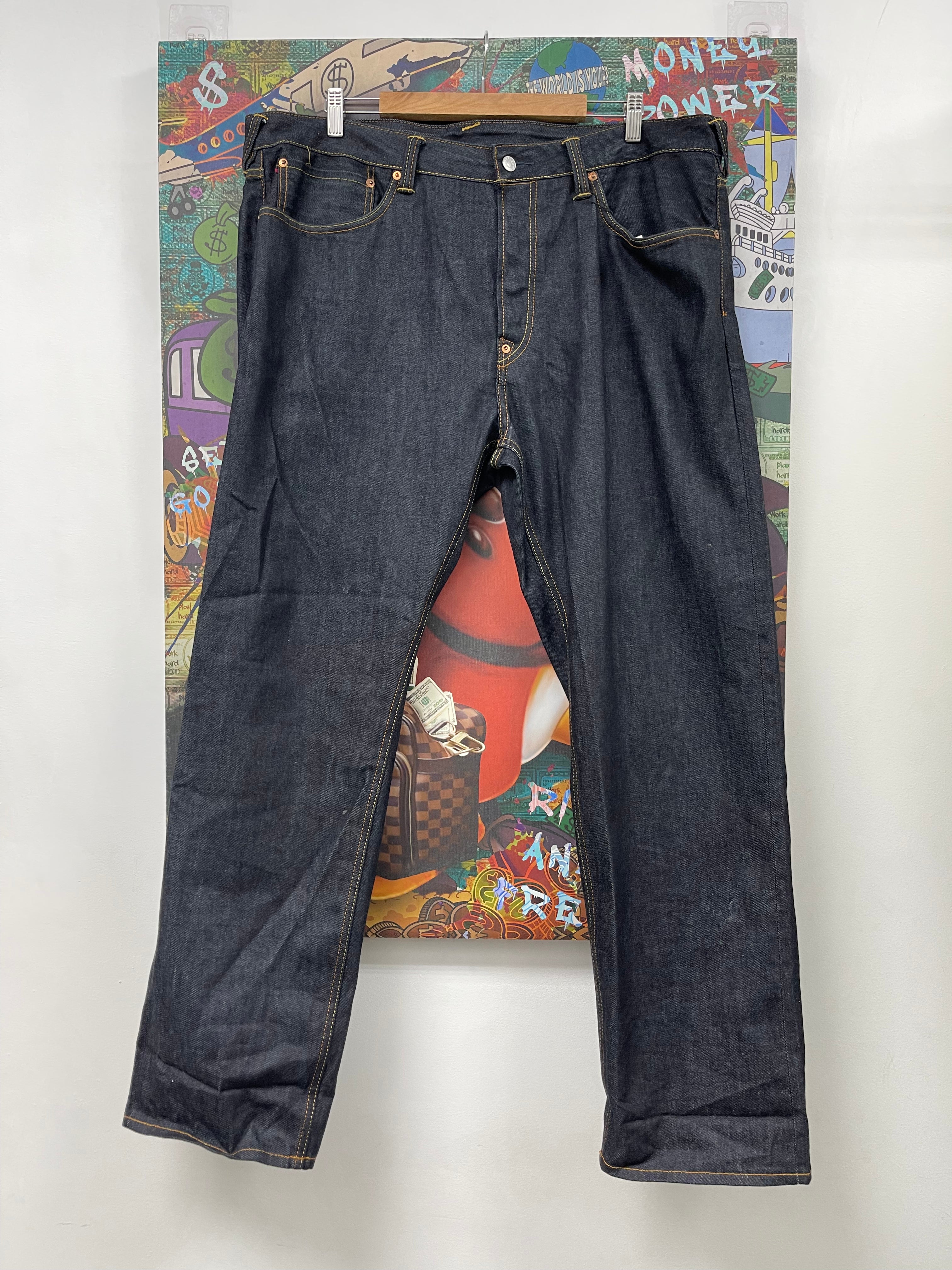 Evisu Navy Selvedge Cream Jeans