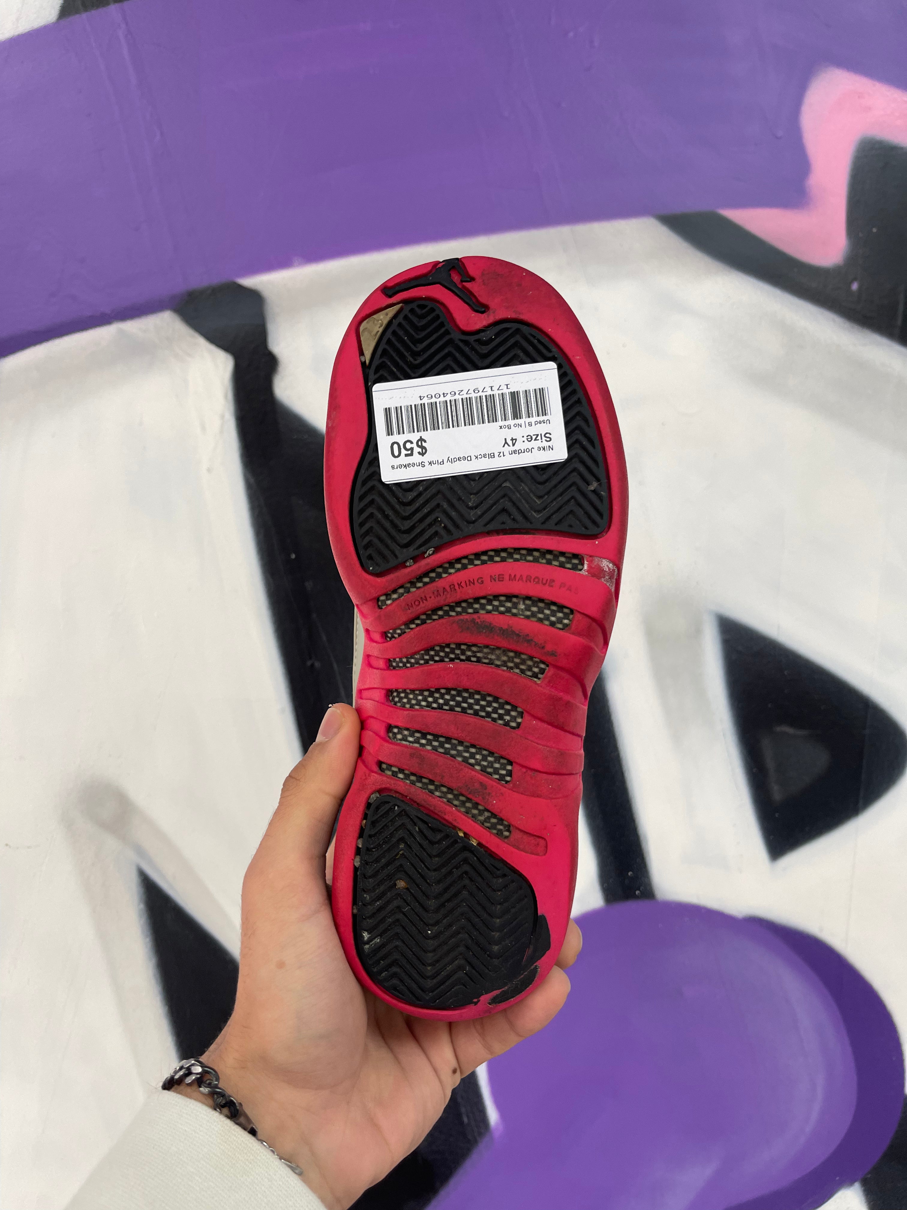 Nike Jordan 12 Black Deadly Pink Sneakers