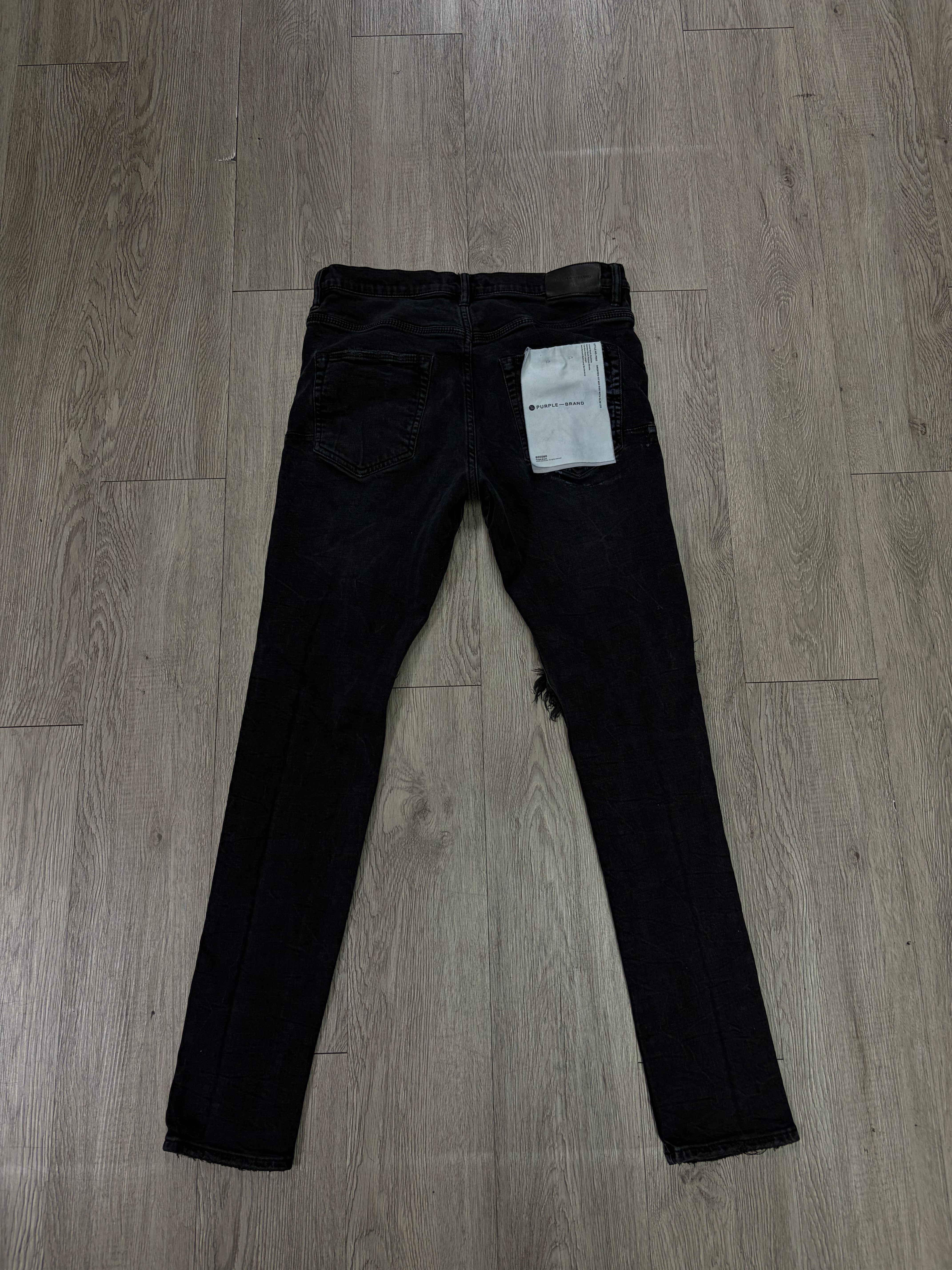Purple Brand Black Wash Knee Blowout Jeans