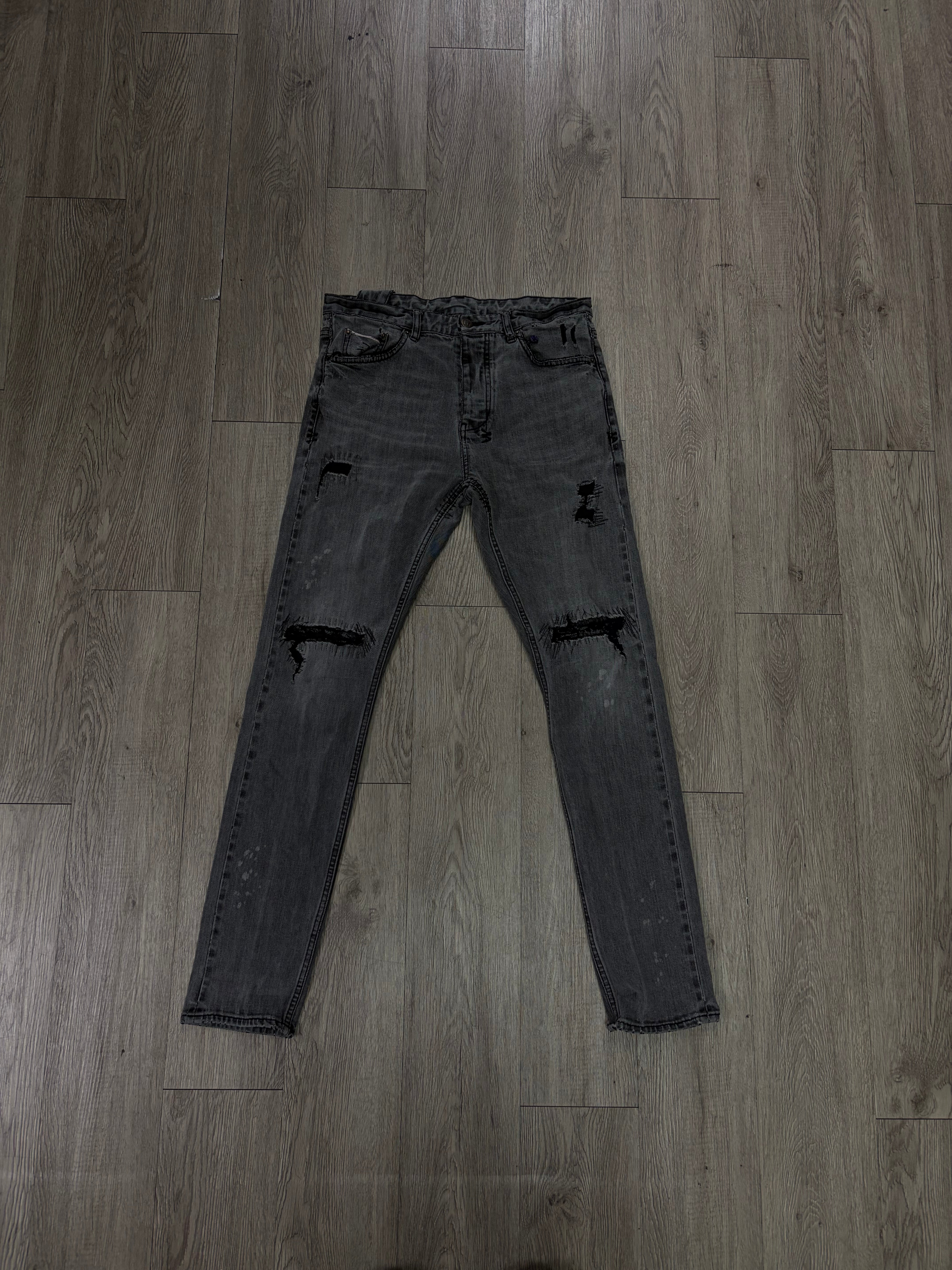 Ksubi Grey Wash Ripped Jeans