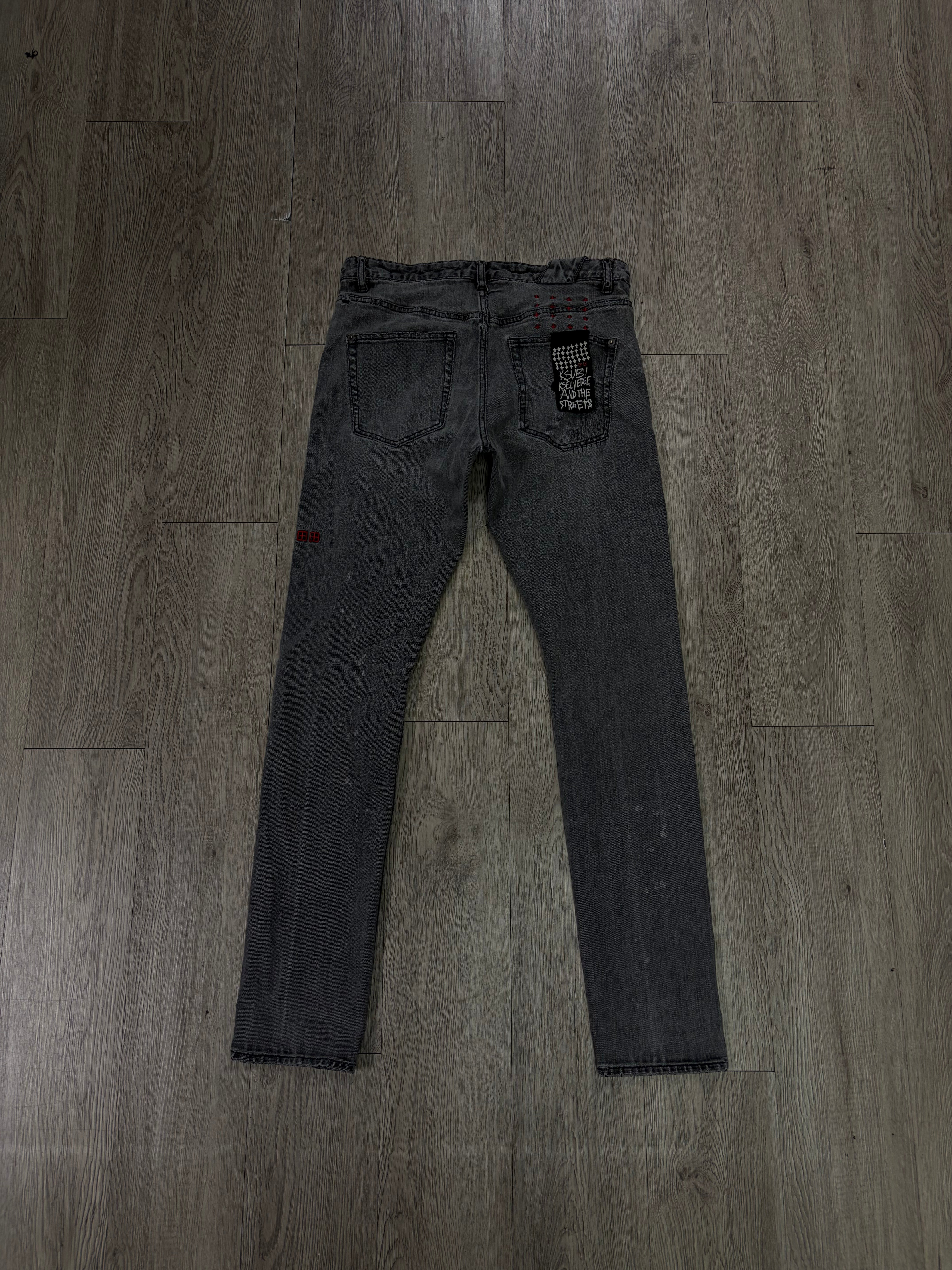 Ksubi Grey Wash Ripped Jeans