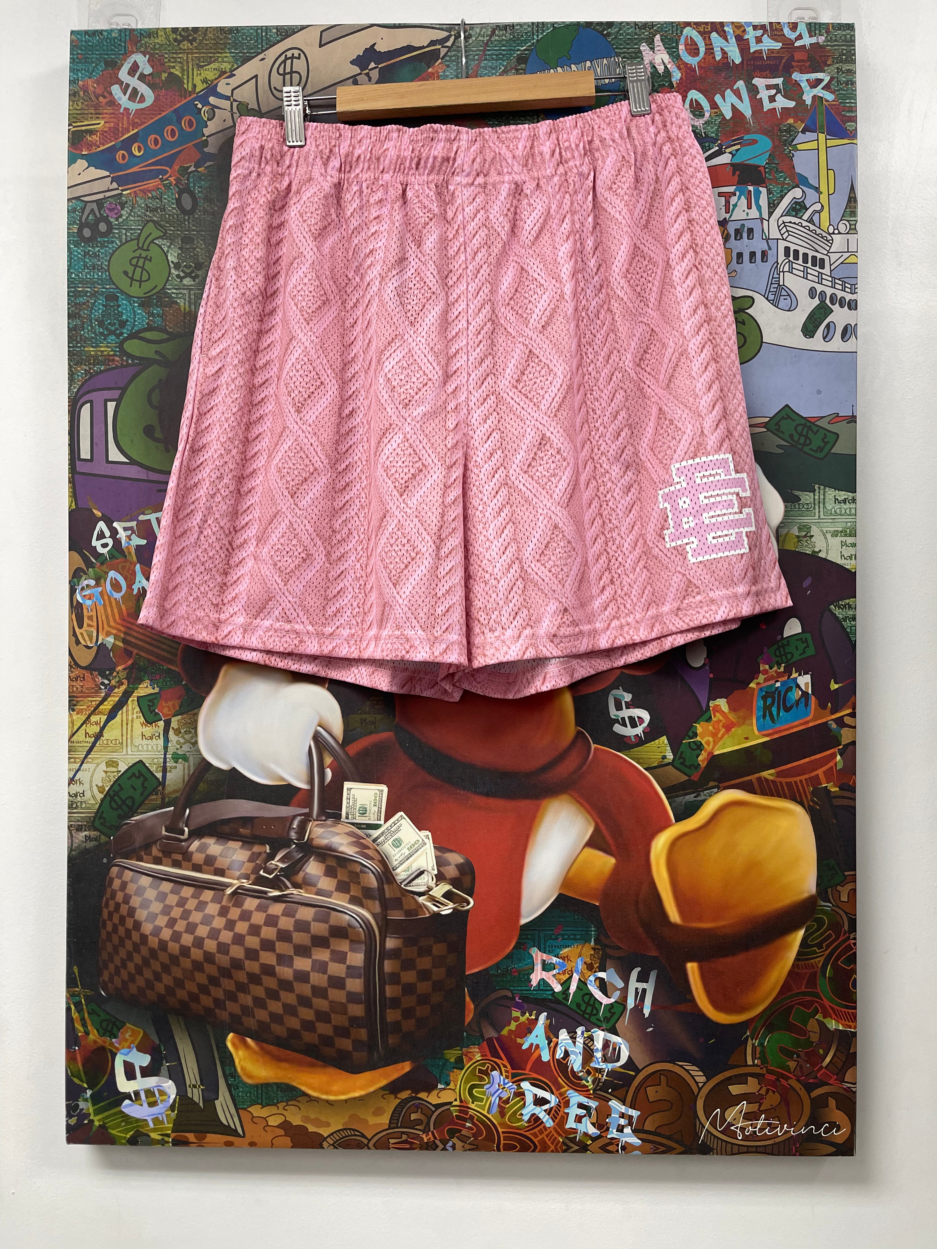 Eric Emanuel Pink Cableknit Shorts