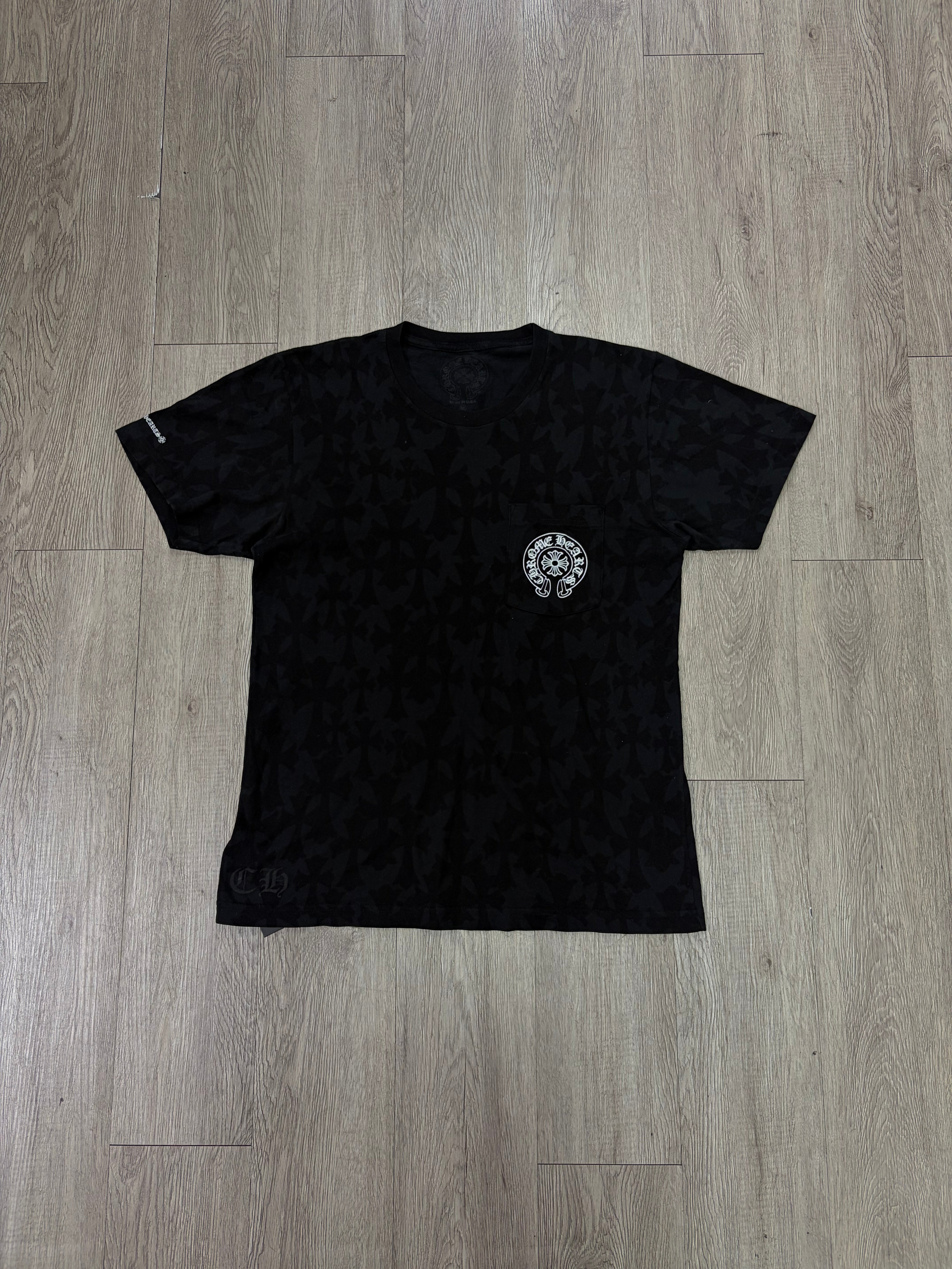 Chrome Hearts Black Cemetery Monogram Horseshoe Tee