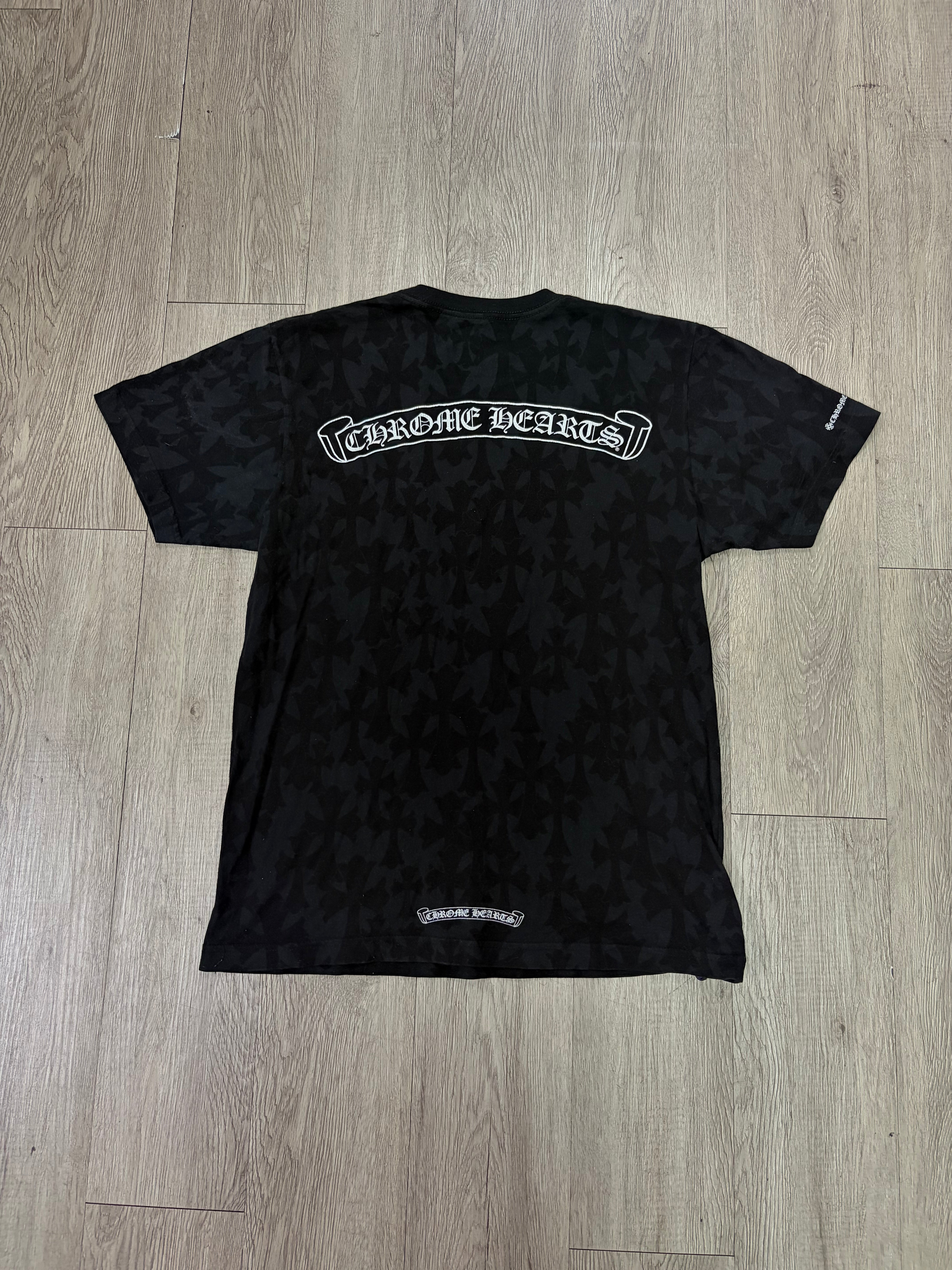 Chrome Hearts Black Cemetery Monogram Horseshoe Tee