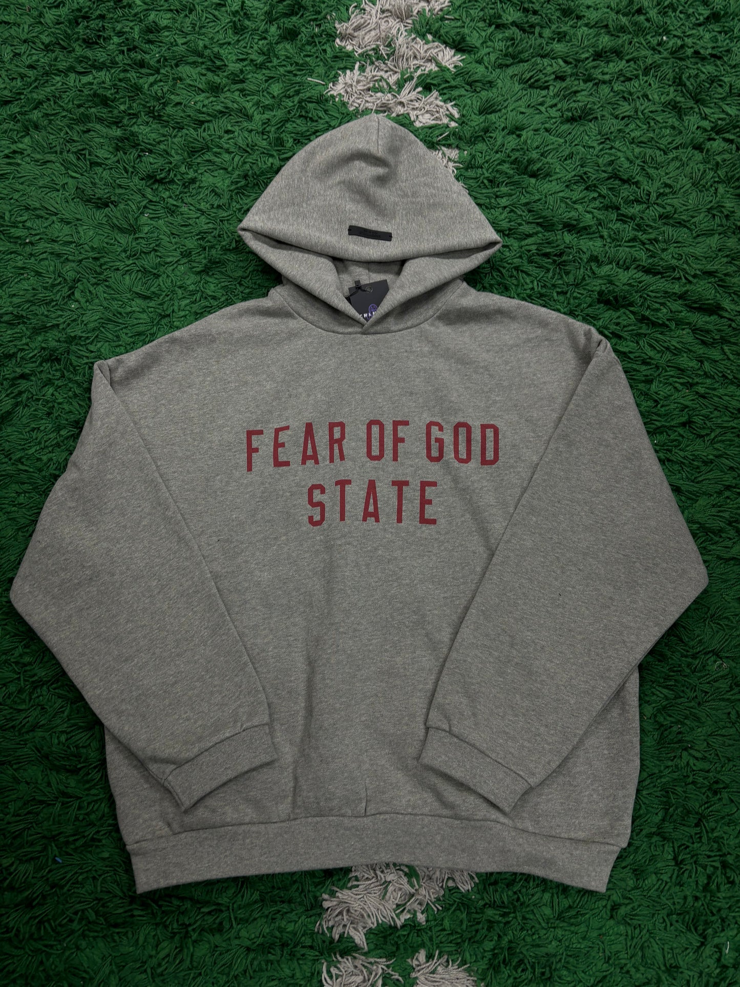 Essentals FOG State Hoodie Grey Red Used Medium