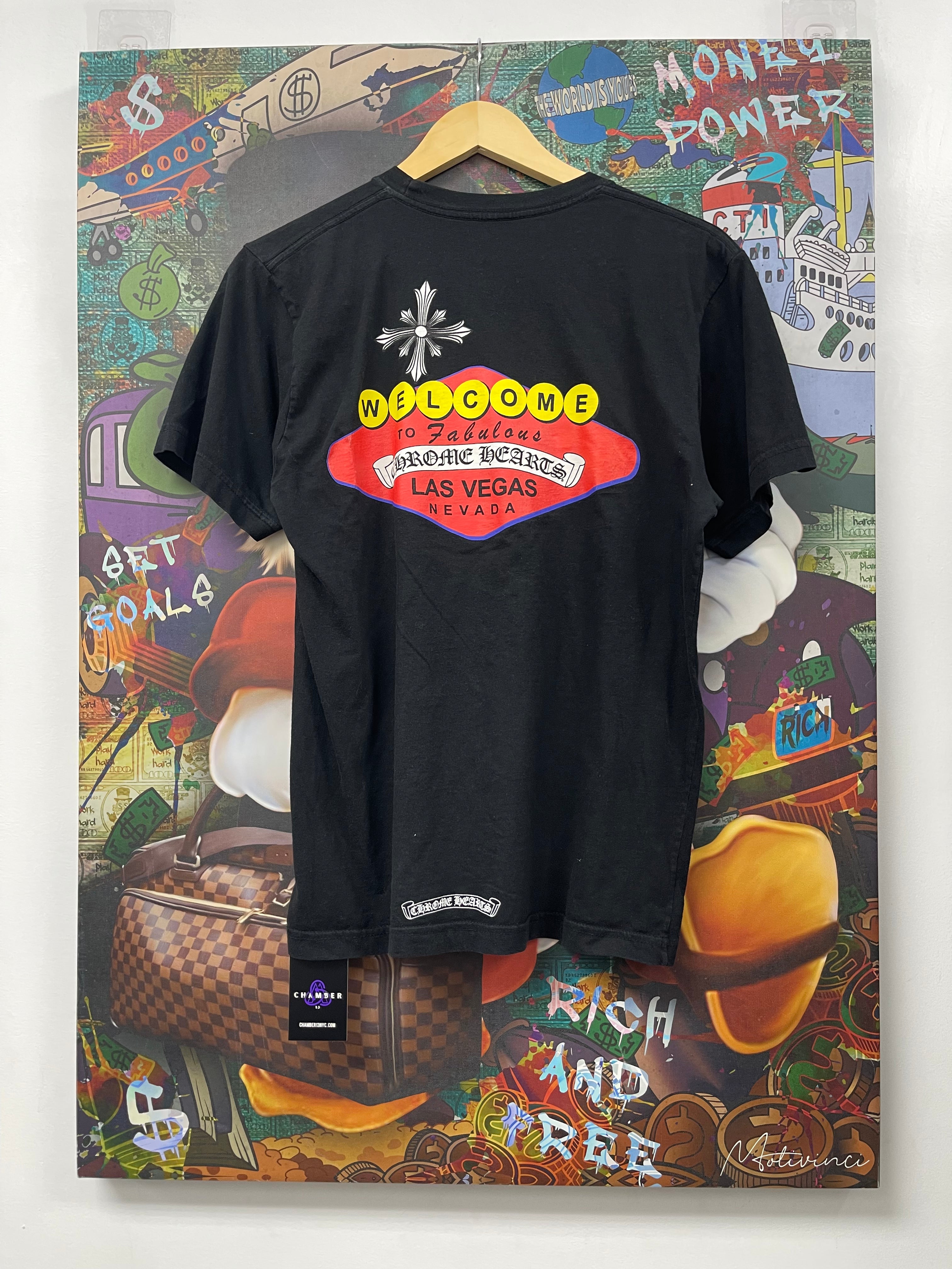 Chrome Hearts Black Red Blue Yellow Las Vegas City Tee