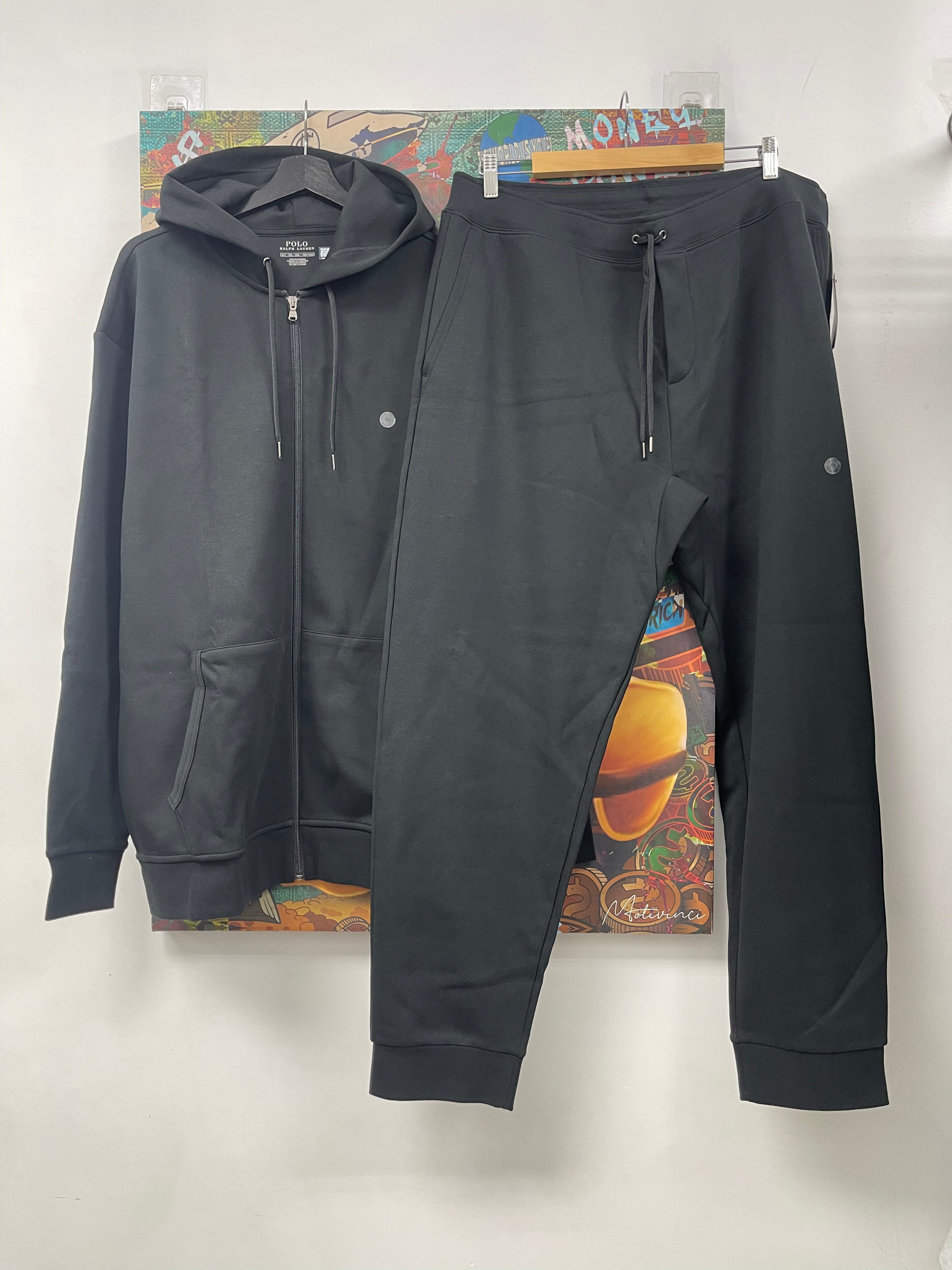 Polo Black Whire Tech Sweatsuit