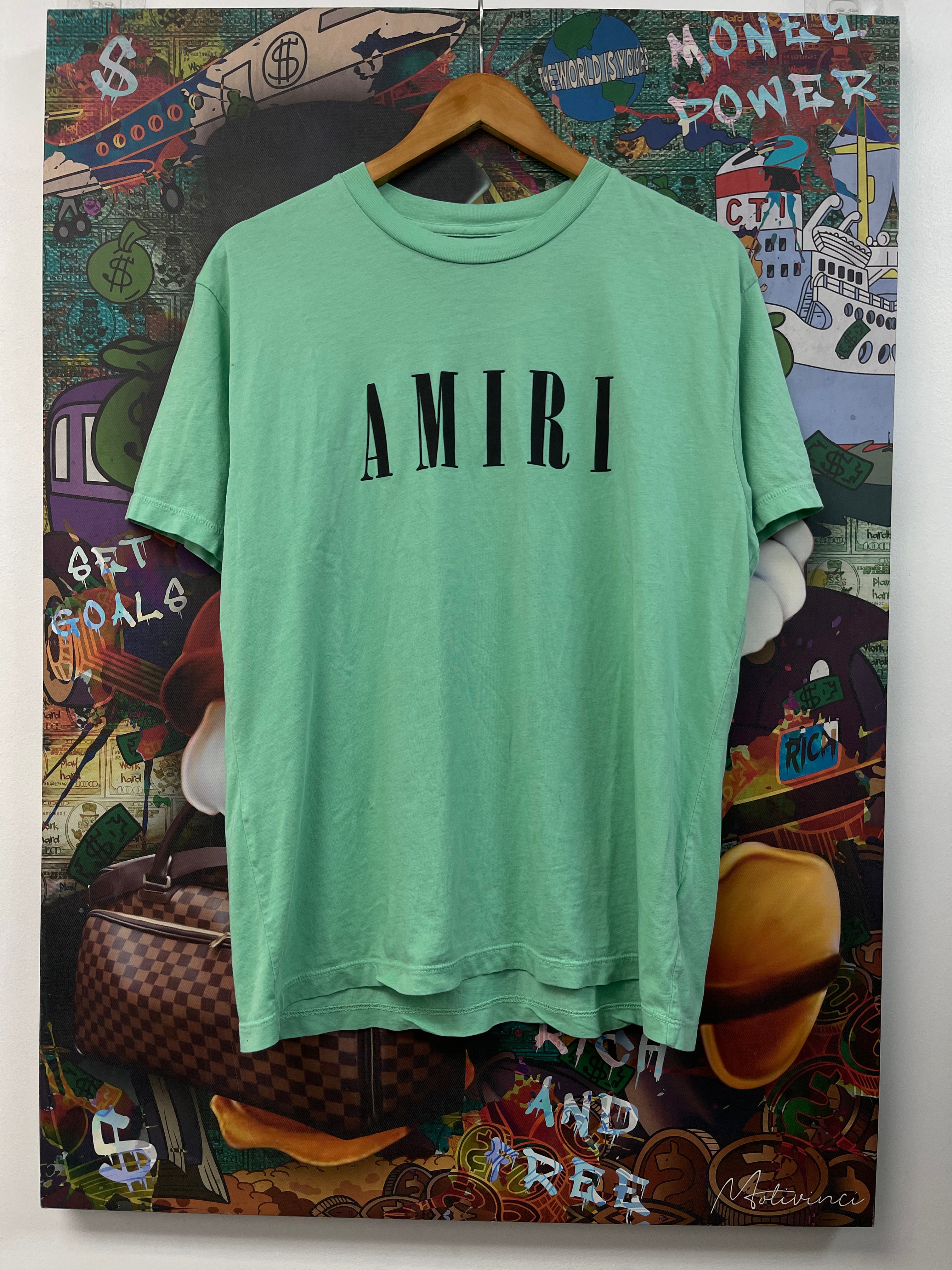 Amiri Teal Core Logo Tee