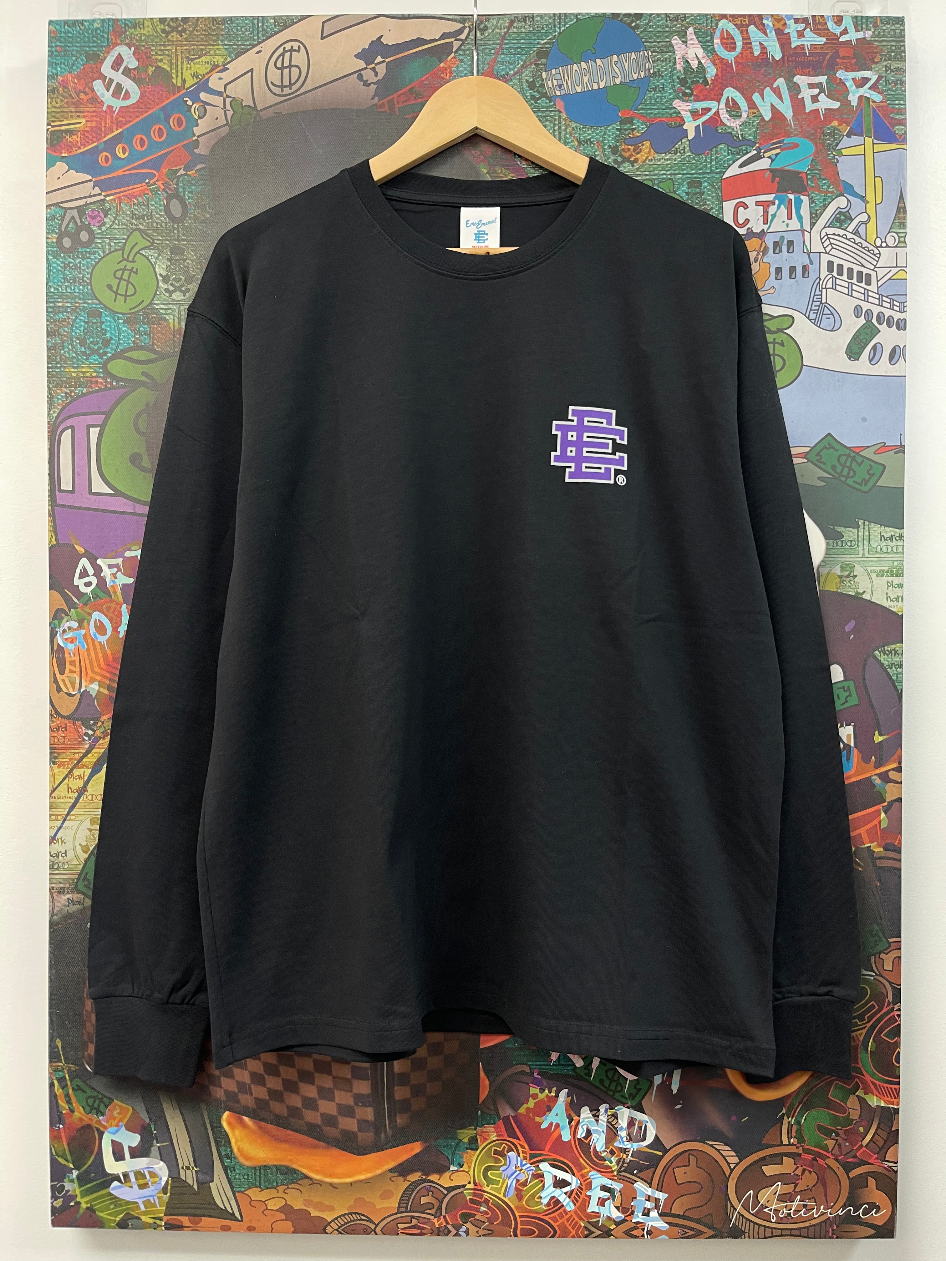 Eric Emanuel Black Purple Logo Long Sleeve