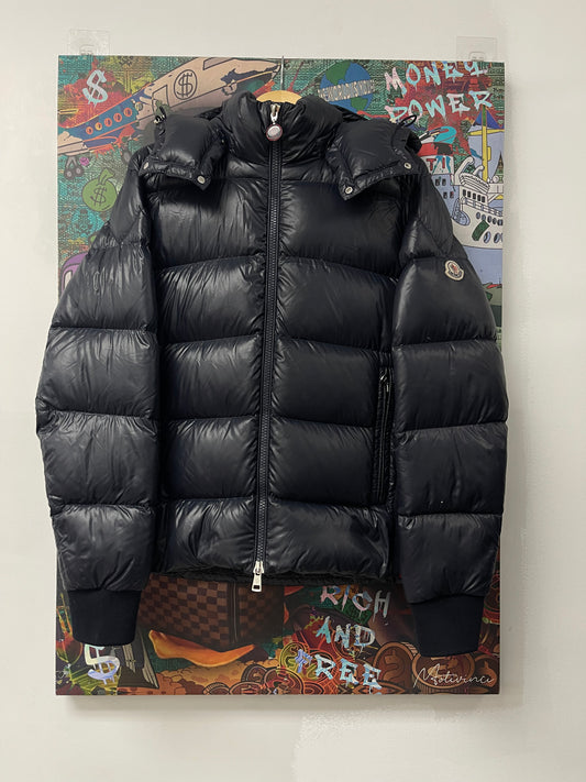 Moncler Puffer Jacket Navy Red New 2 (Small) With Box