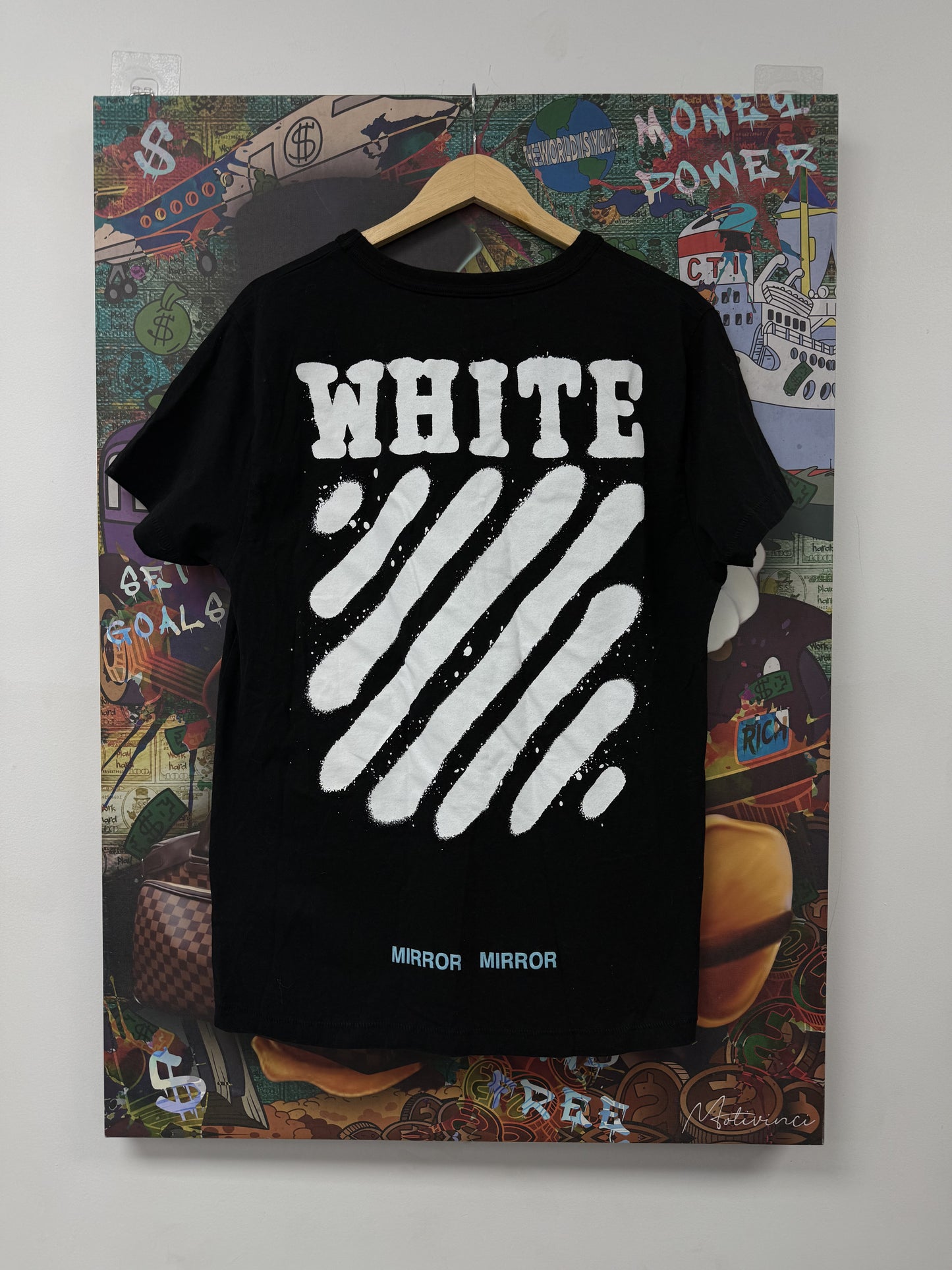 Off-White Tee Black White Spray Paint Mirror Used Small N/A