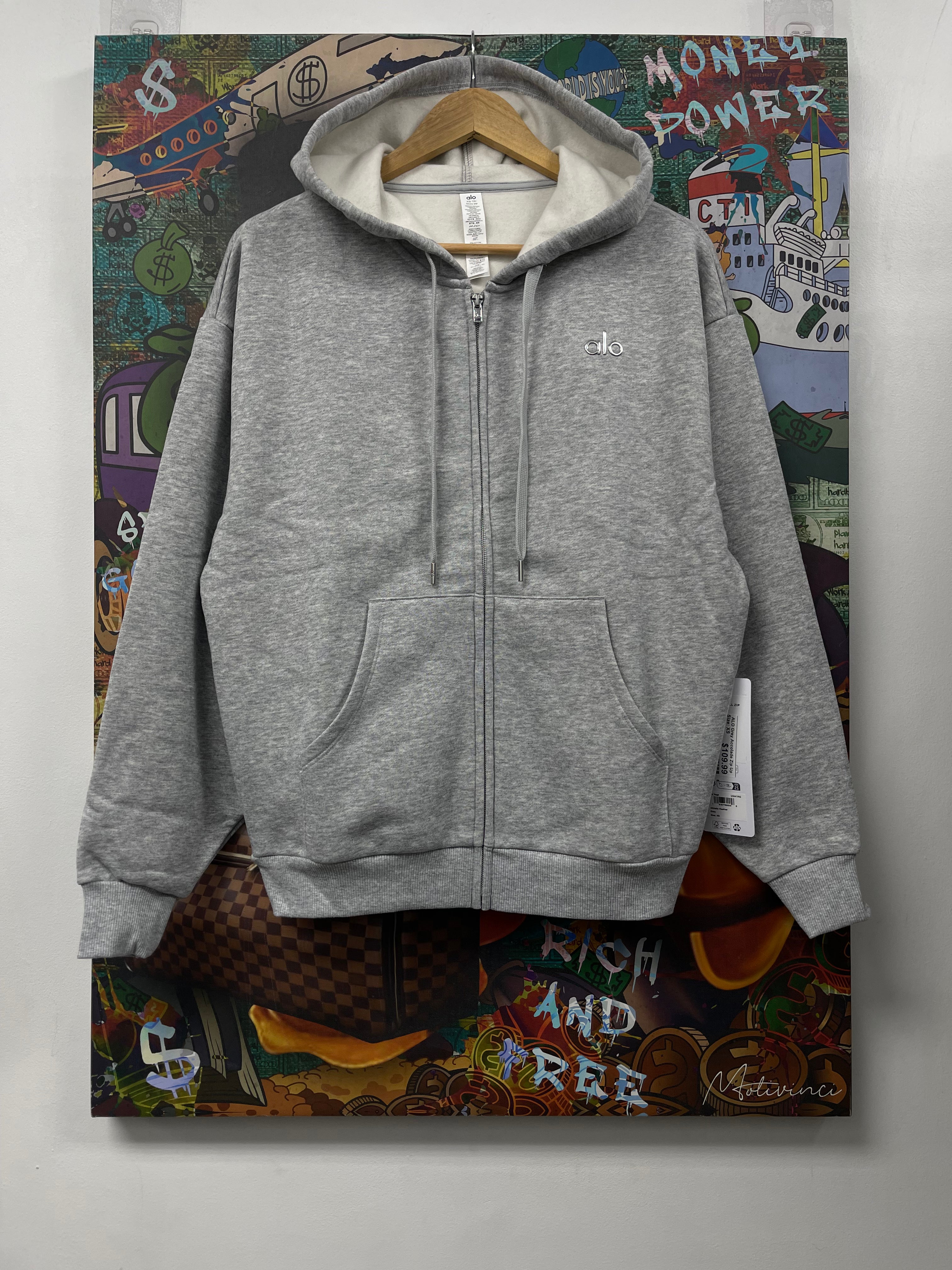 ALO Grey Accolade Zip Up