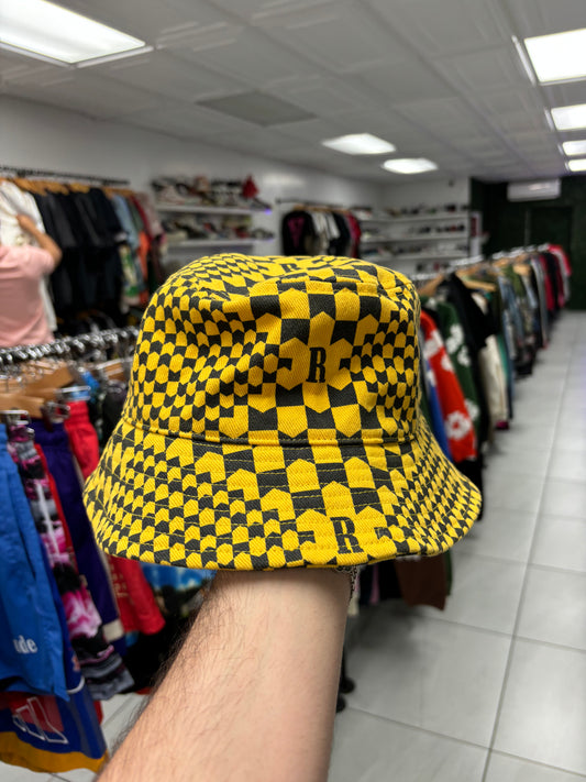 Rhude Bucket Hat Black Yellow Large Used