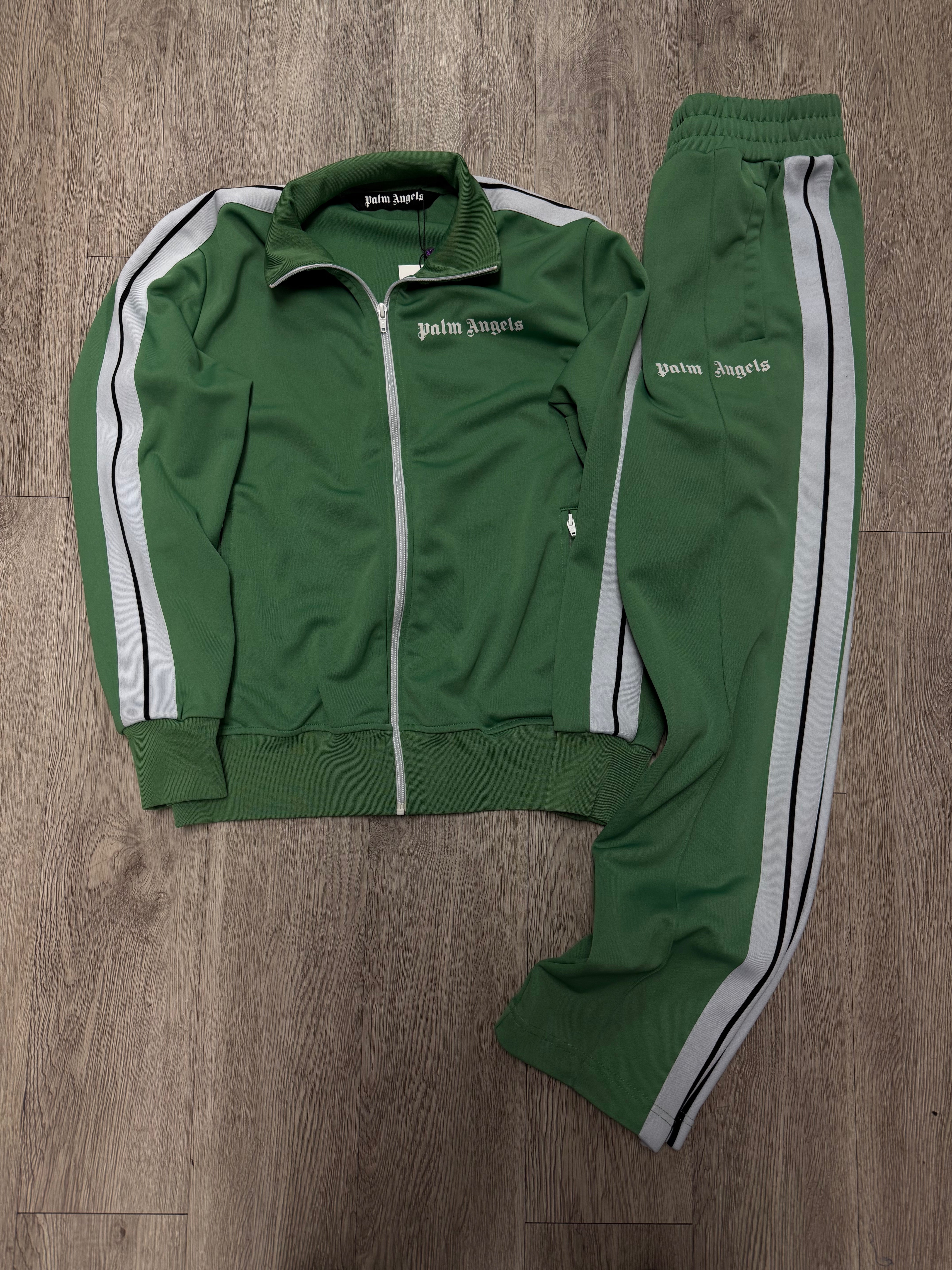 Palm Angels Green White Track Suit