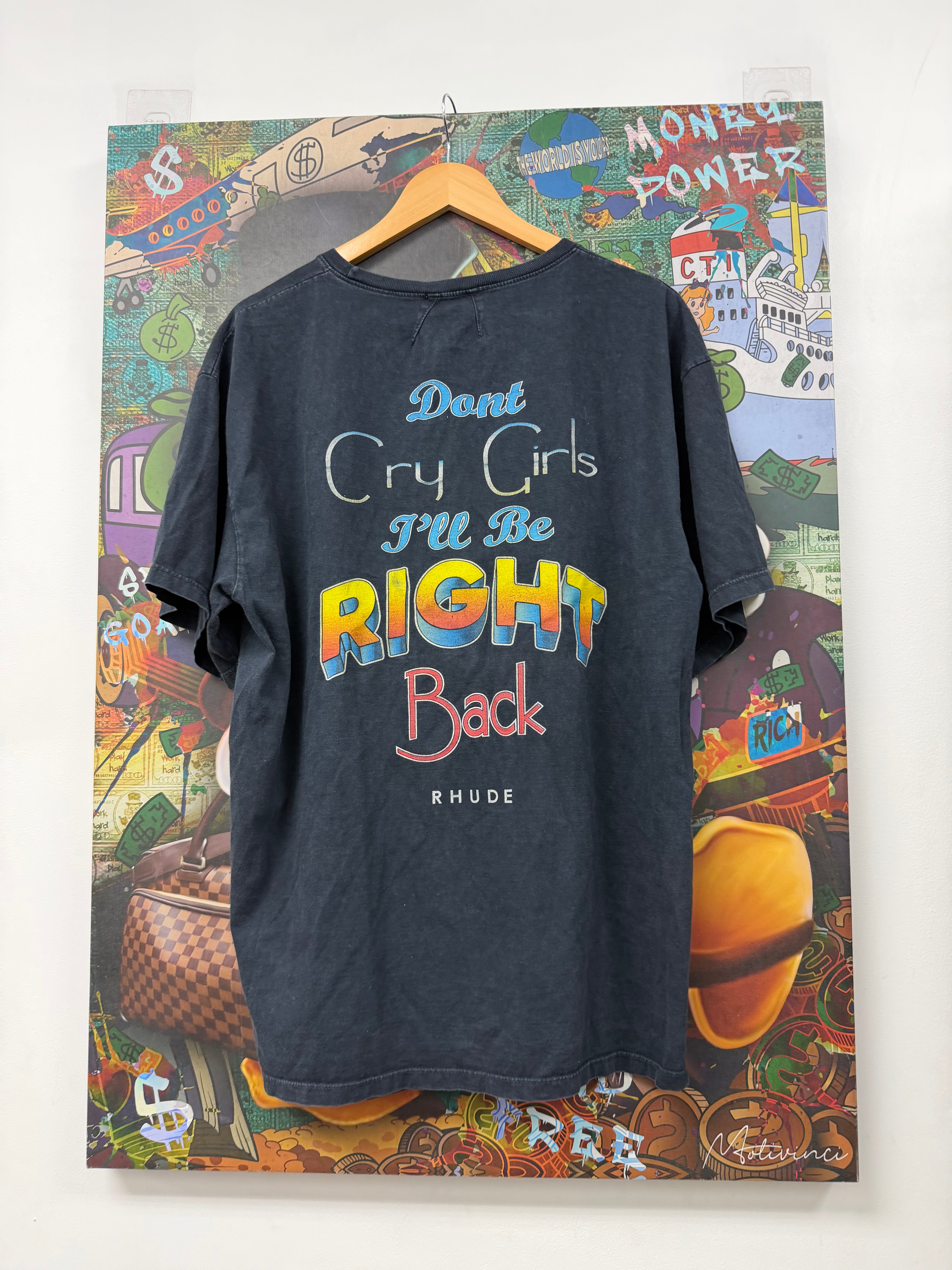 Rhude Navy Don't Cry Girls Tee