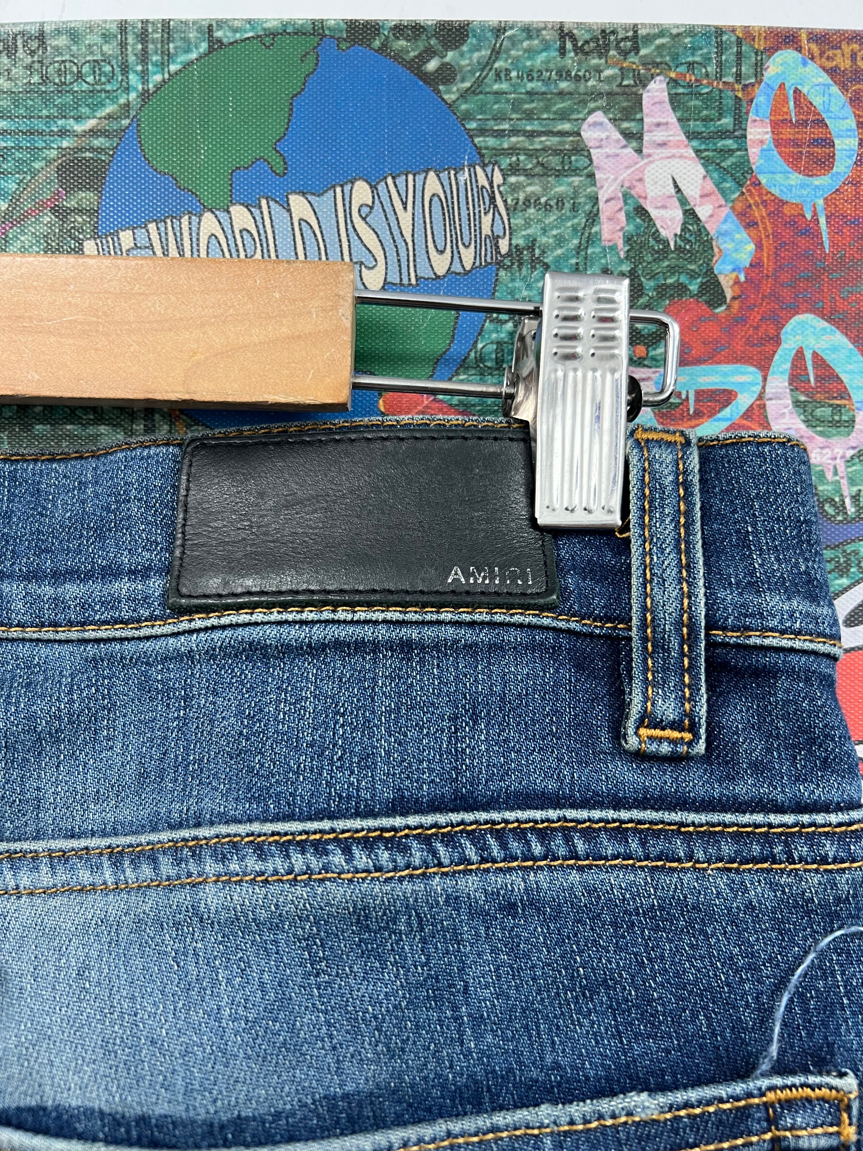 Amiri MX1 Vintage Deep Classic Black Patch Jeans