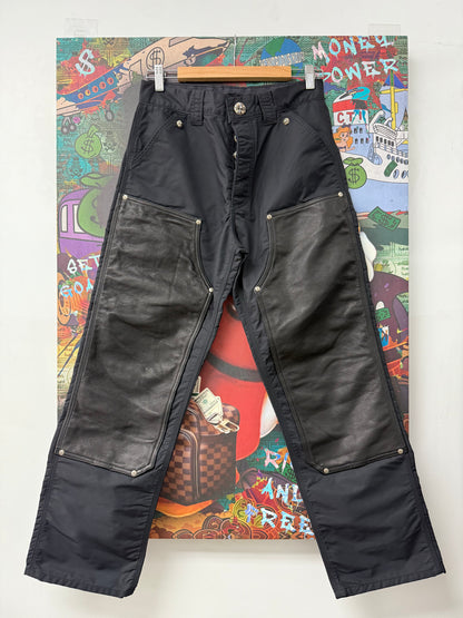 Chrome Hearts Double Knee Nylon Denim Jeans Black Single Patch 29 Like New