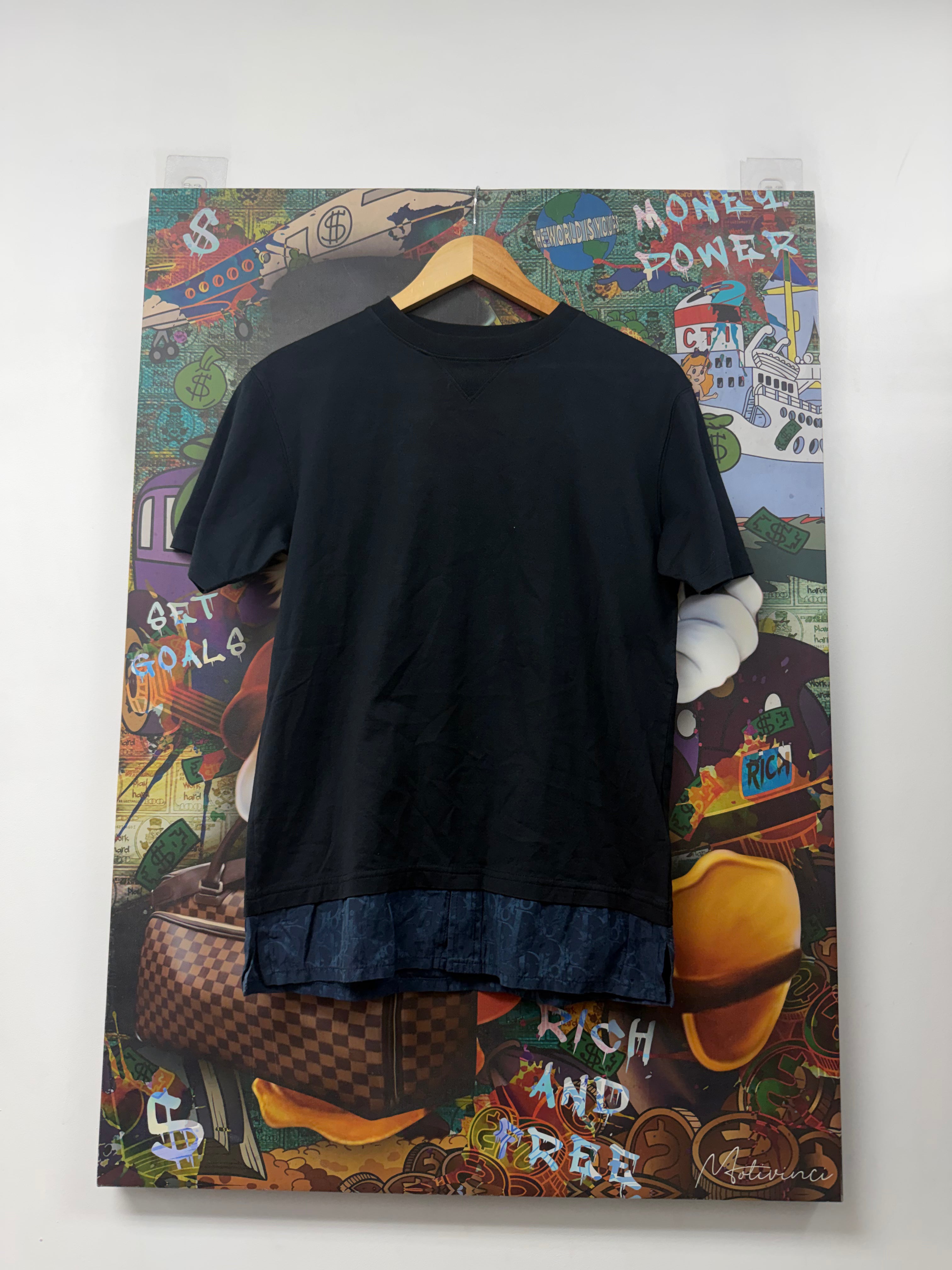 Dior Navy Oblique Extended Silk Tee