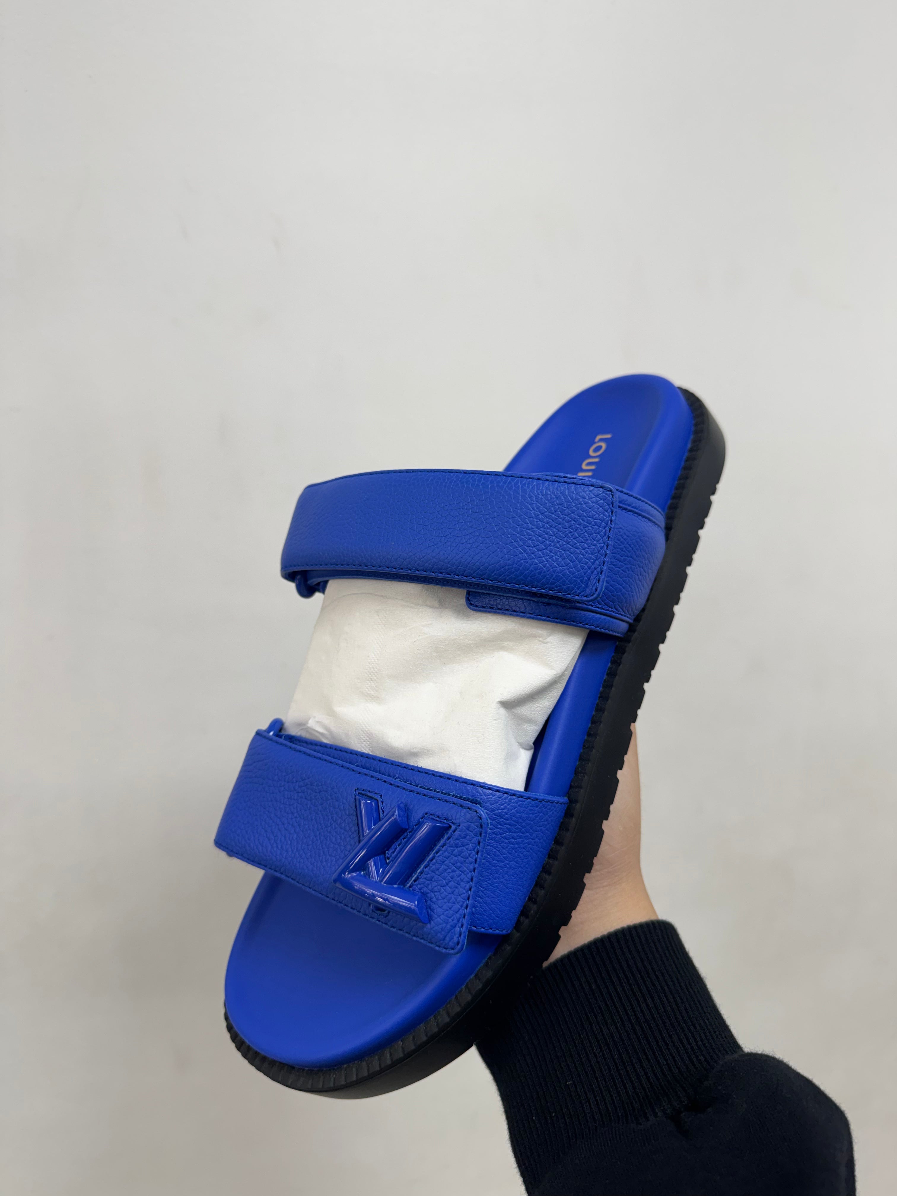 Louis Vuitton Sunset Strap Blue Slides