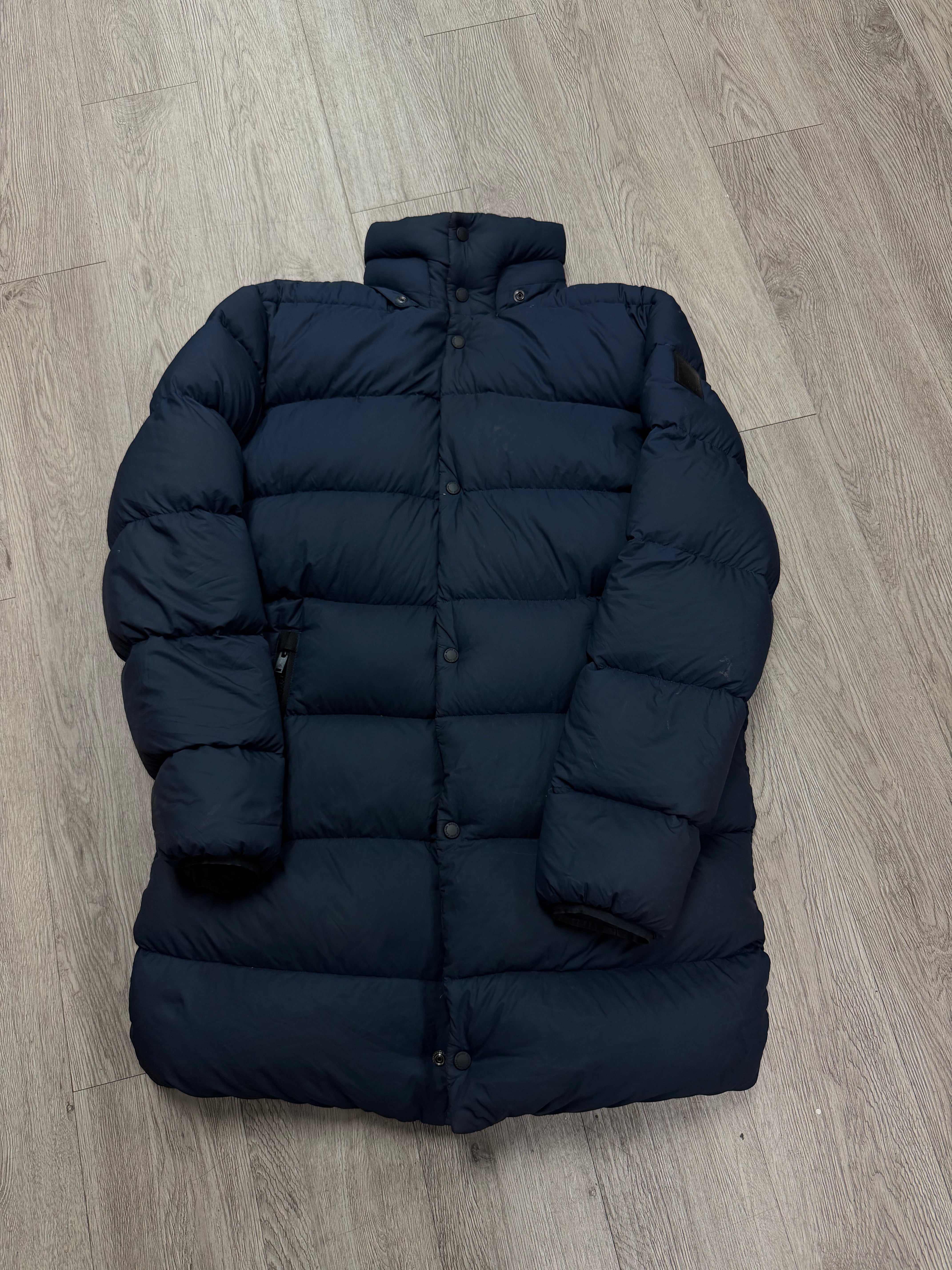 Moose Knuckles Navy Long (No Hood)(Repaired Back) Puffer Jacket