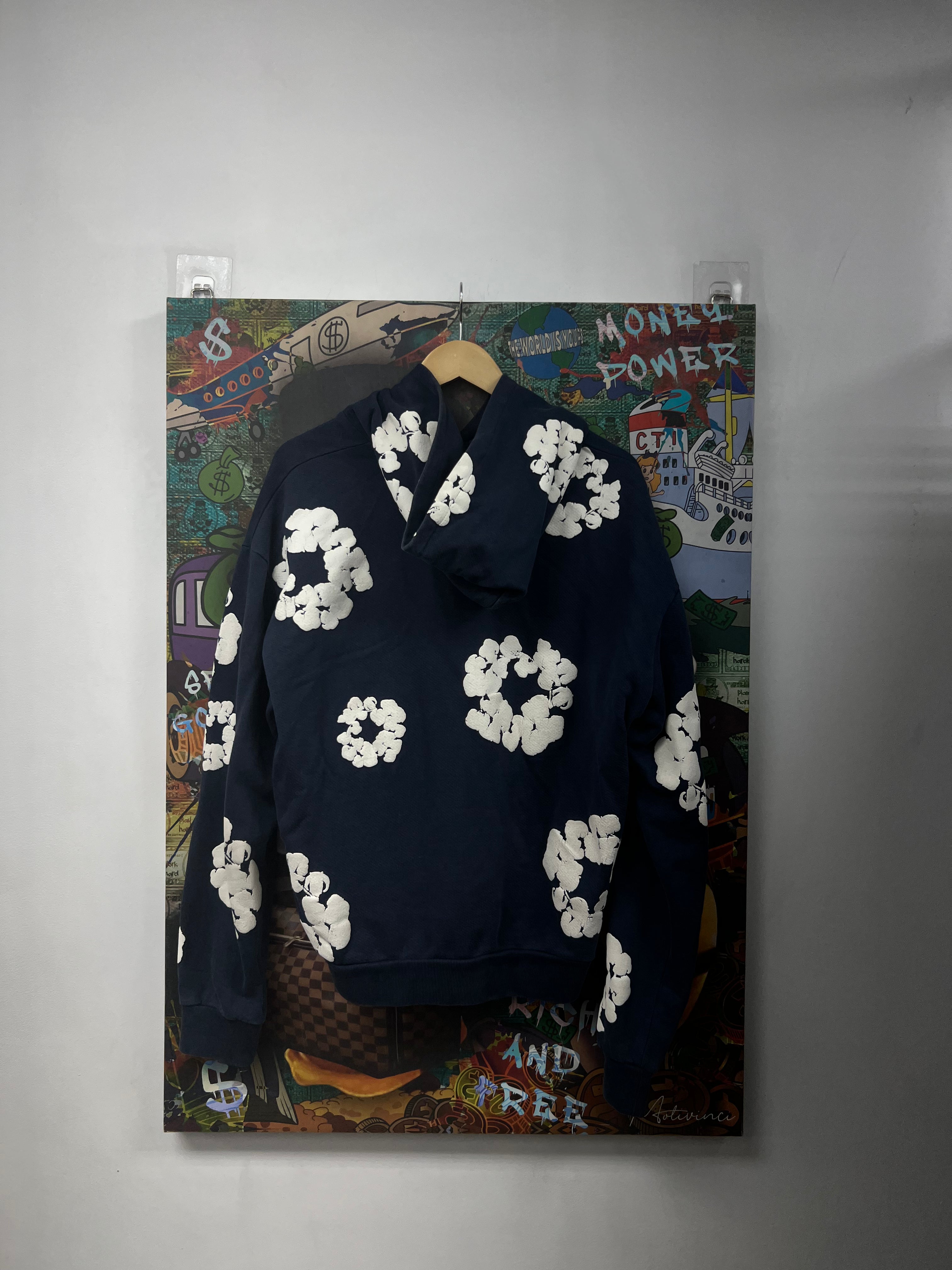 Denim Tears Navy Cotton Wreath Hoodie