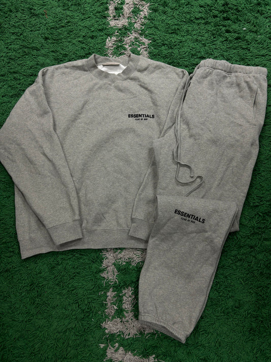 Essentials Heather Grey Sweatsuit  Used (crewneck - pants)