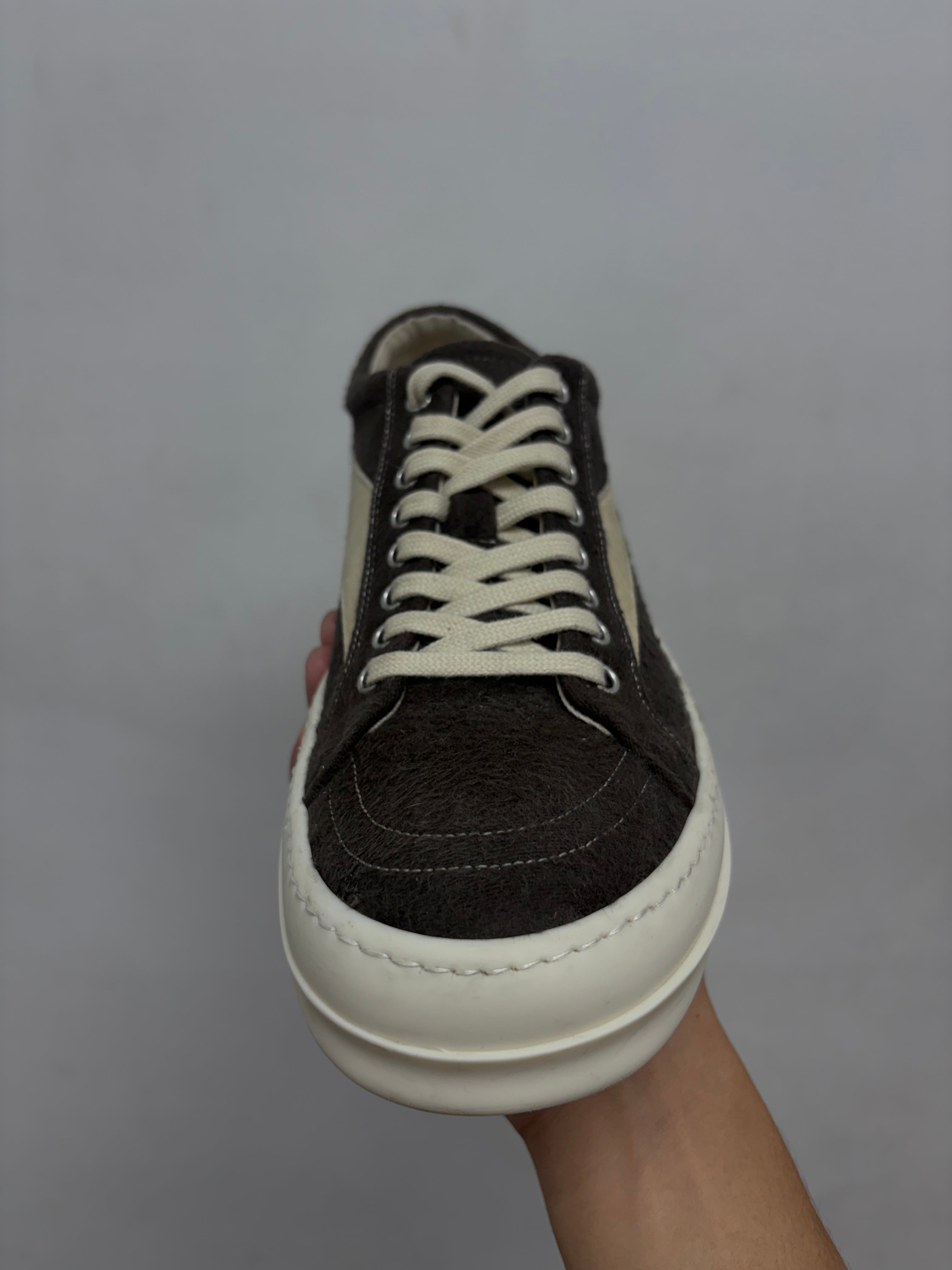 Rick Owens Dark Dust & Milk Vintage Low Felt Sneakers