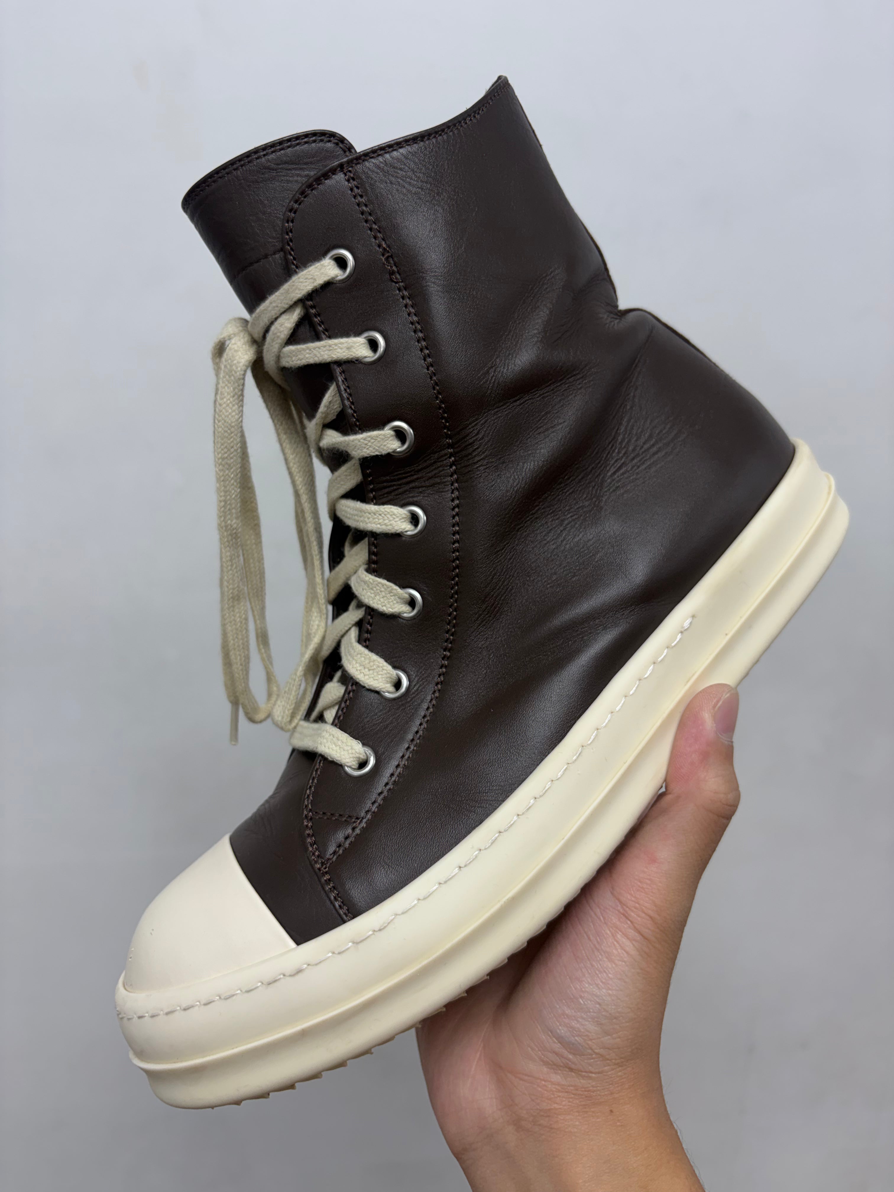 Rick Owens Brown Ramone Mainline Hi Sneakers