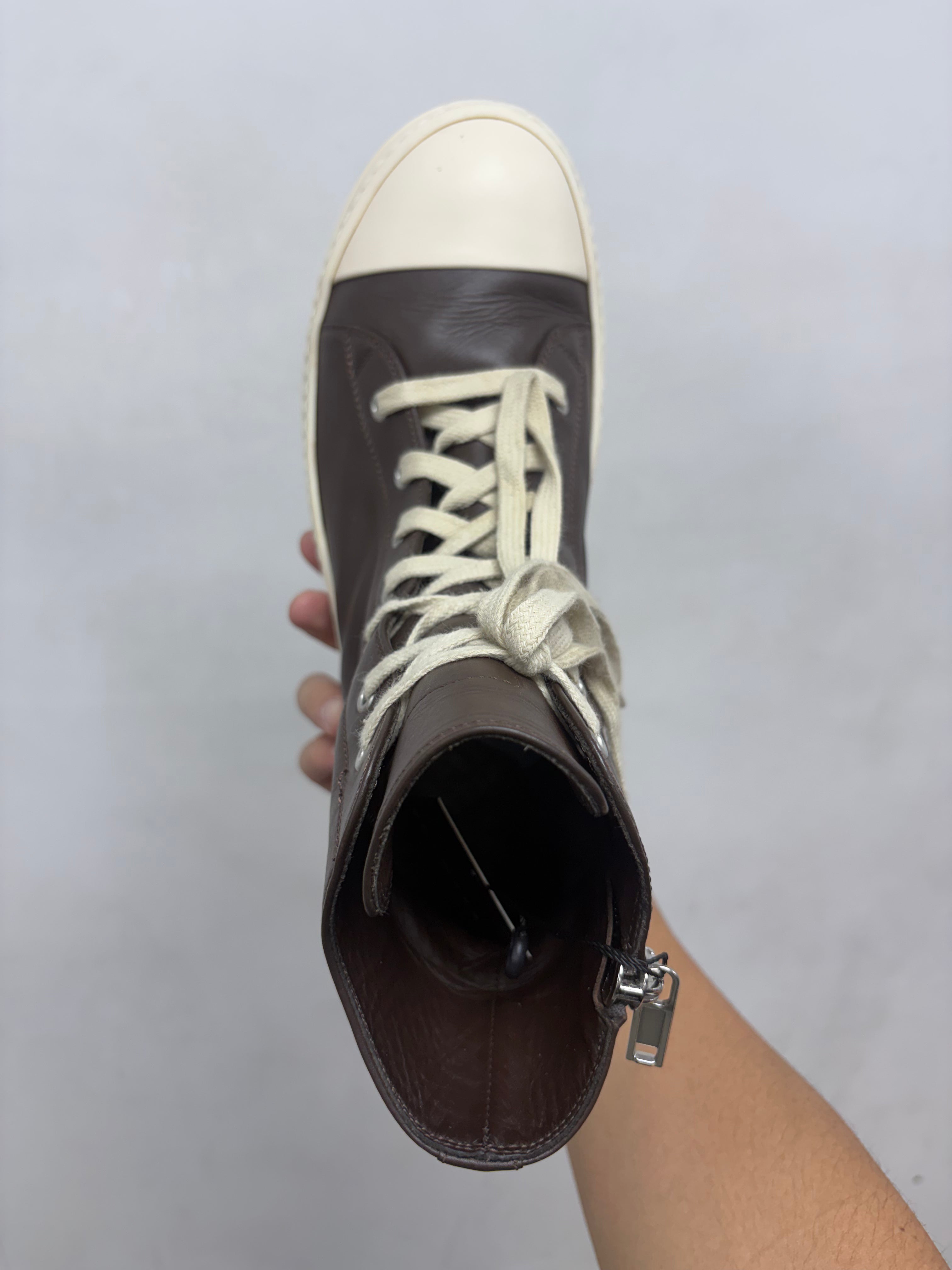 Rick Owens Brown Ramone Mainline Hi Sneakers