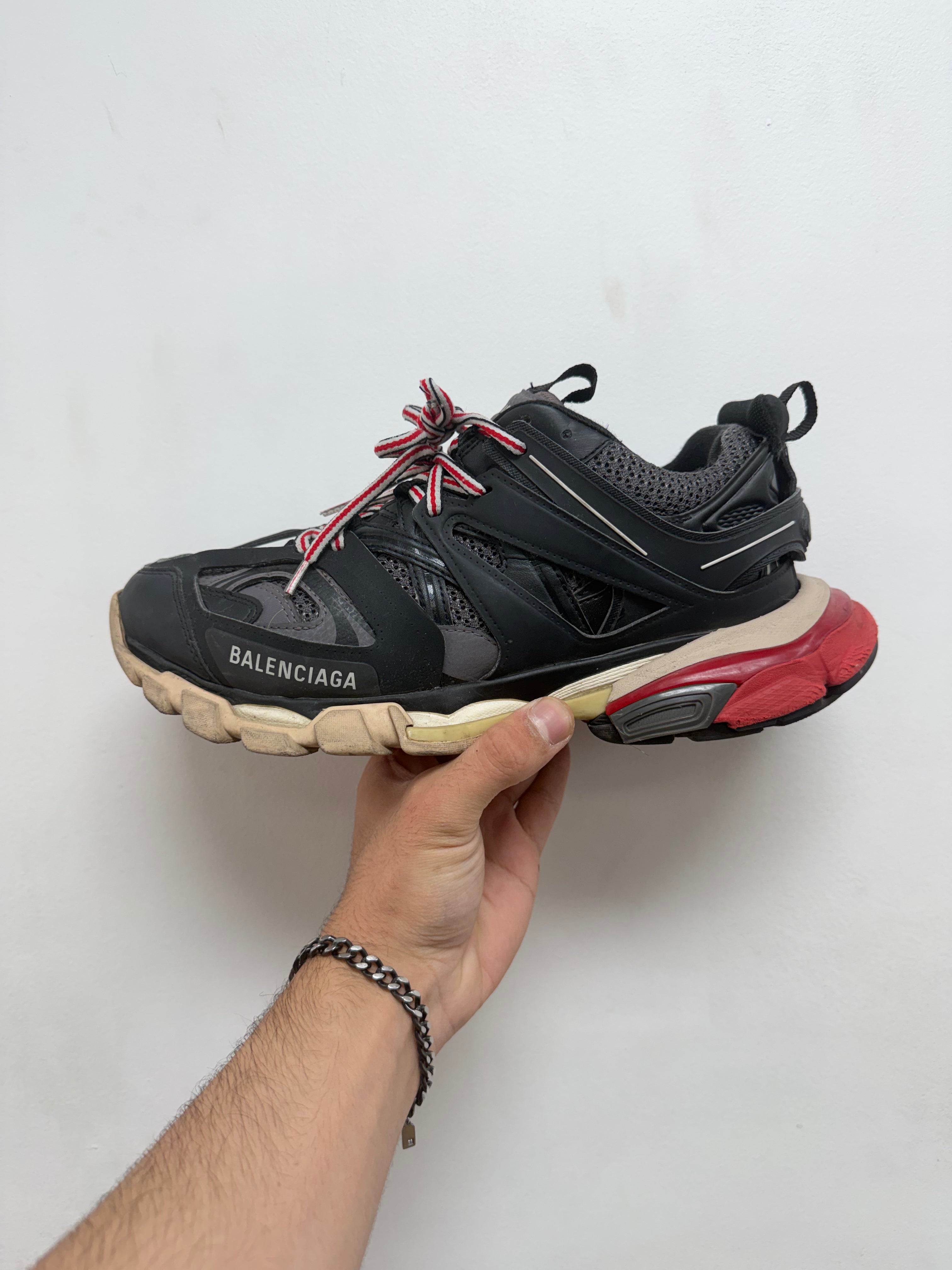 Balenciaga Black Red Track Sneakers