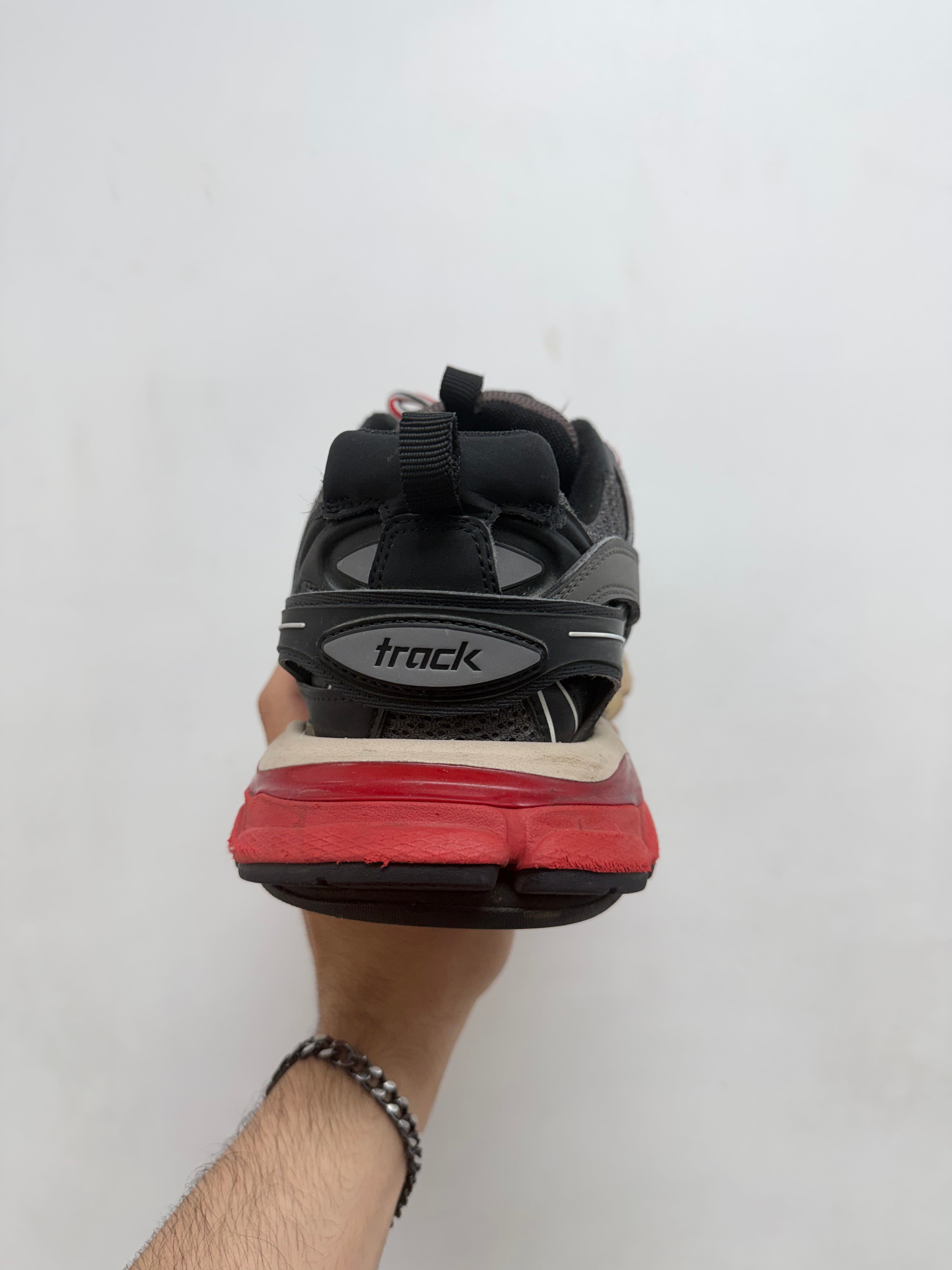 Balenciaga Black Red Track Sneakers