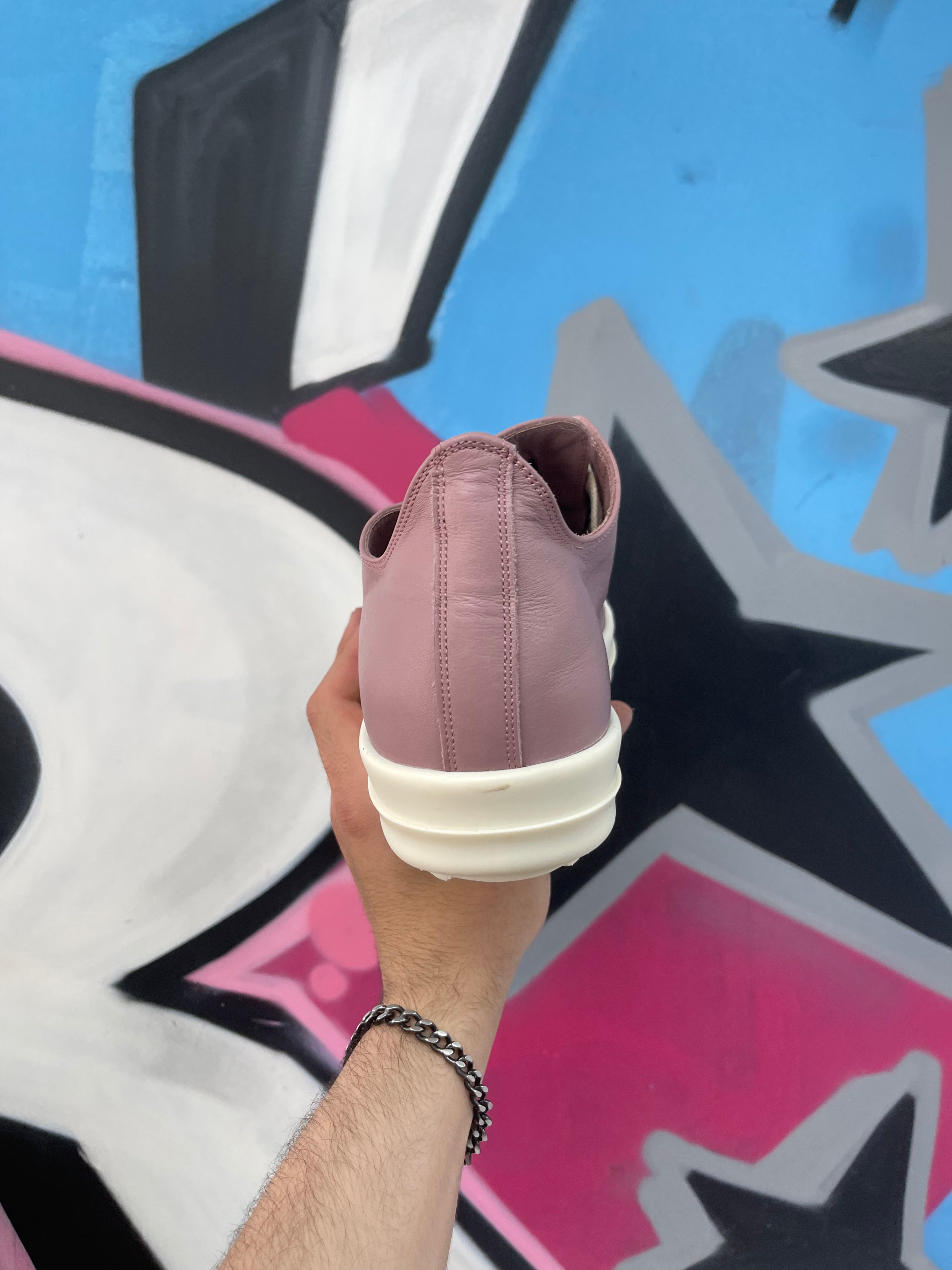 Rick Owens Dusty Pink Ramone Mainline Low Sneakers