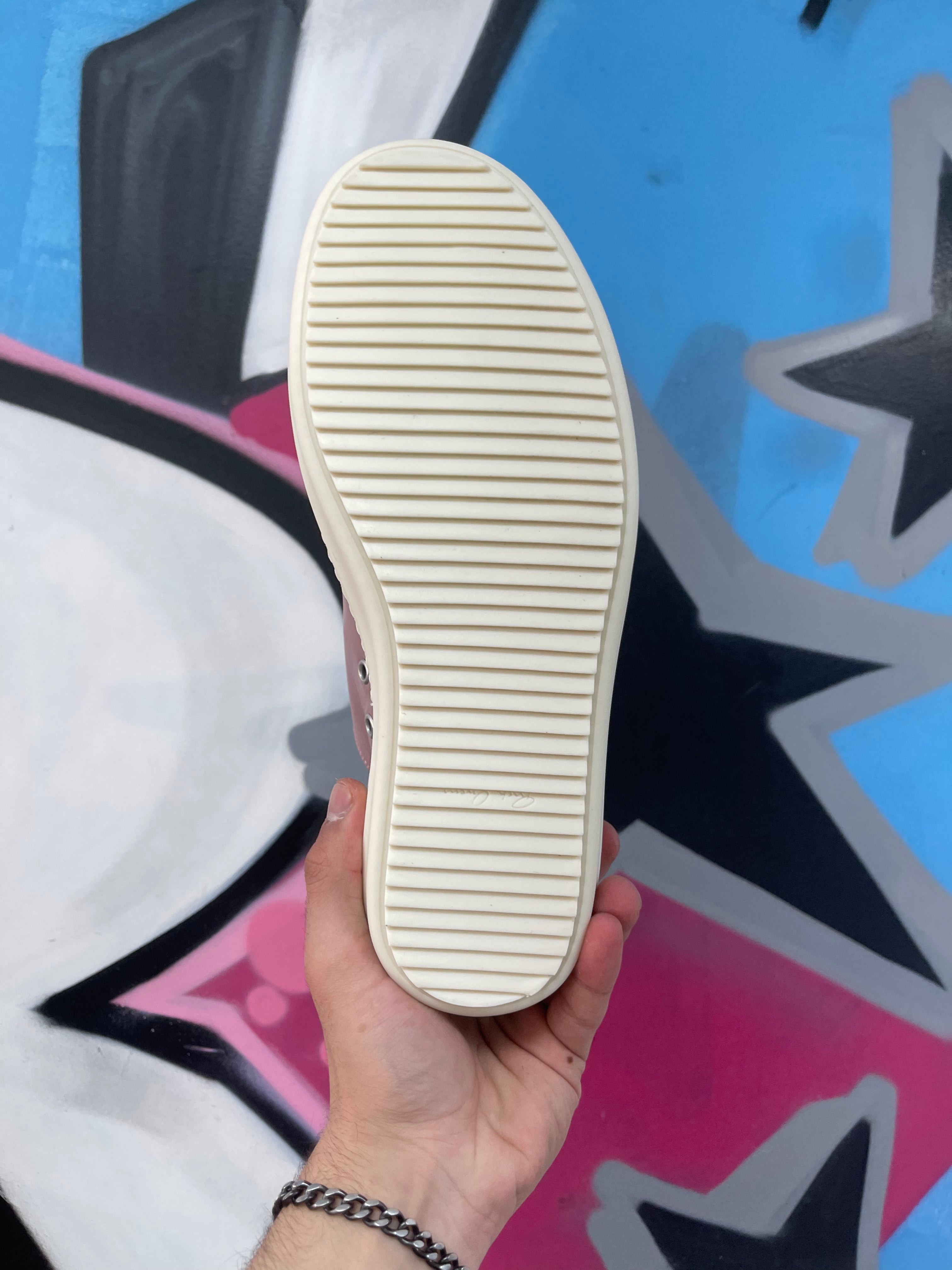 Rick Owens Dusty Pink Ramone Mainline Low Sneakers