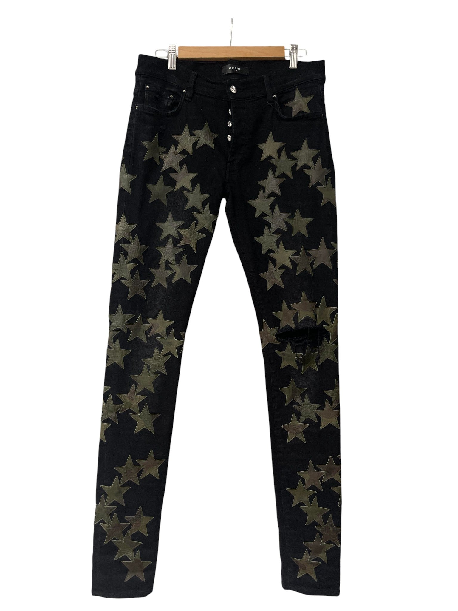 Amiri Chemist Black & Green Camo Jeans