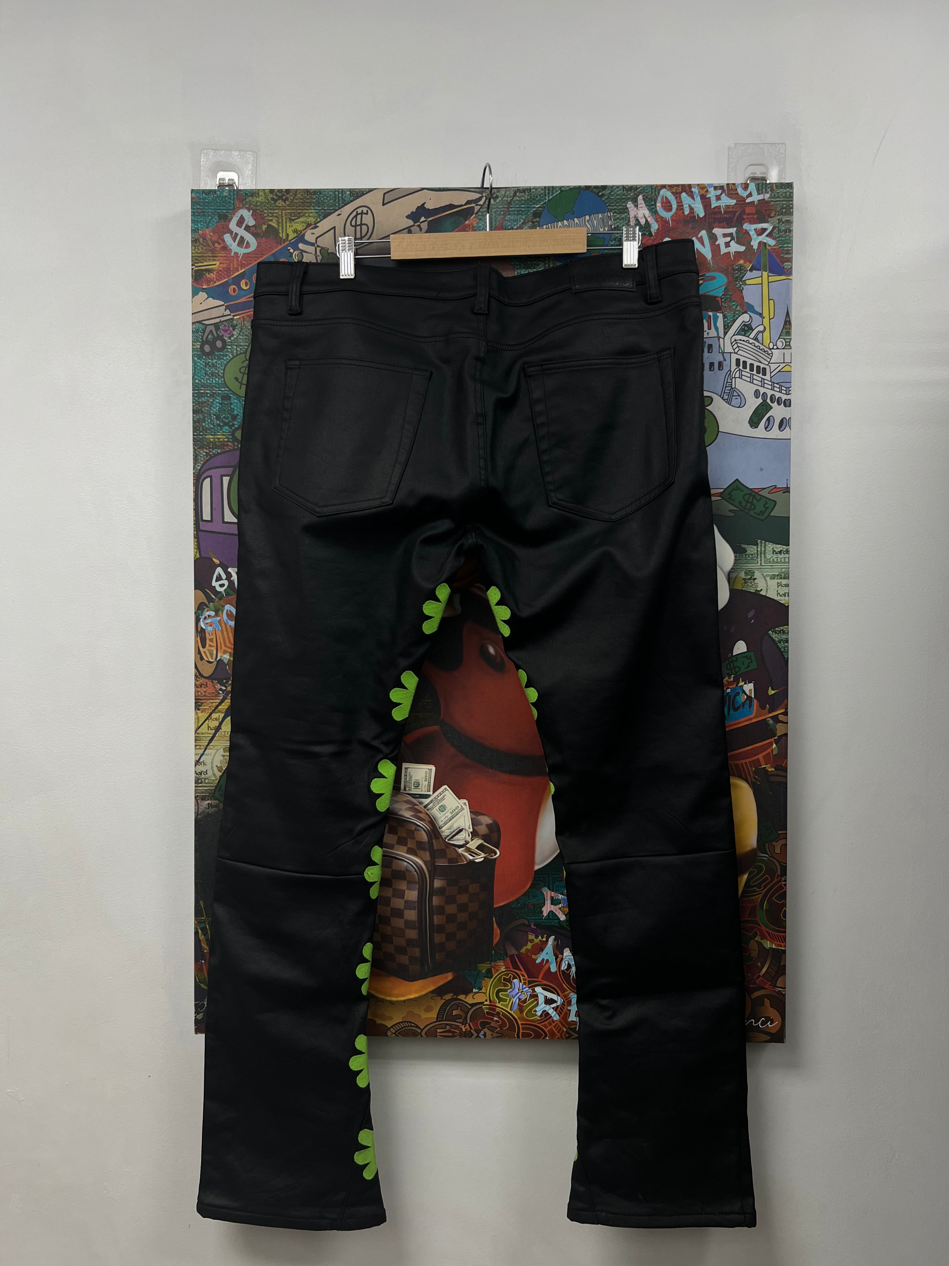 LOST SHDWS Black Slime Neon Wax Jeans