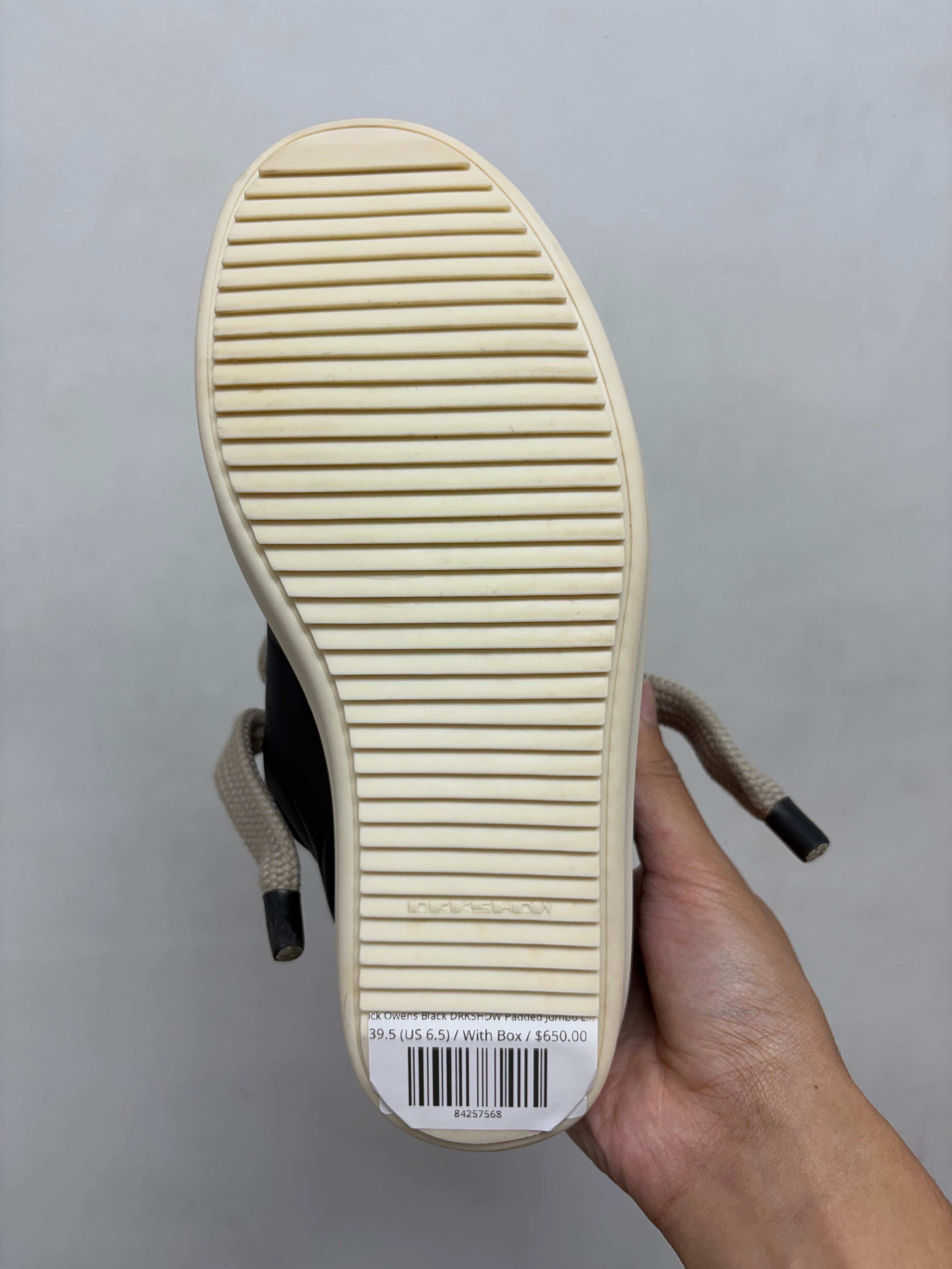 Rick Owens Black DRKSHDW Padded Jumbo Lace Ramone Low Sneakers