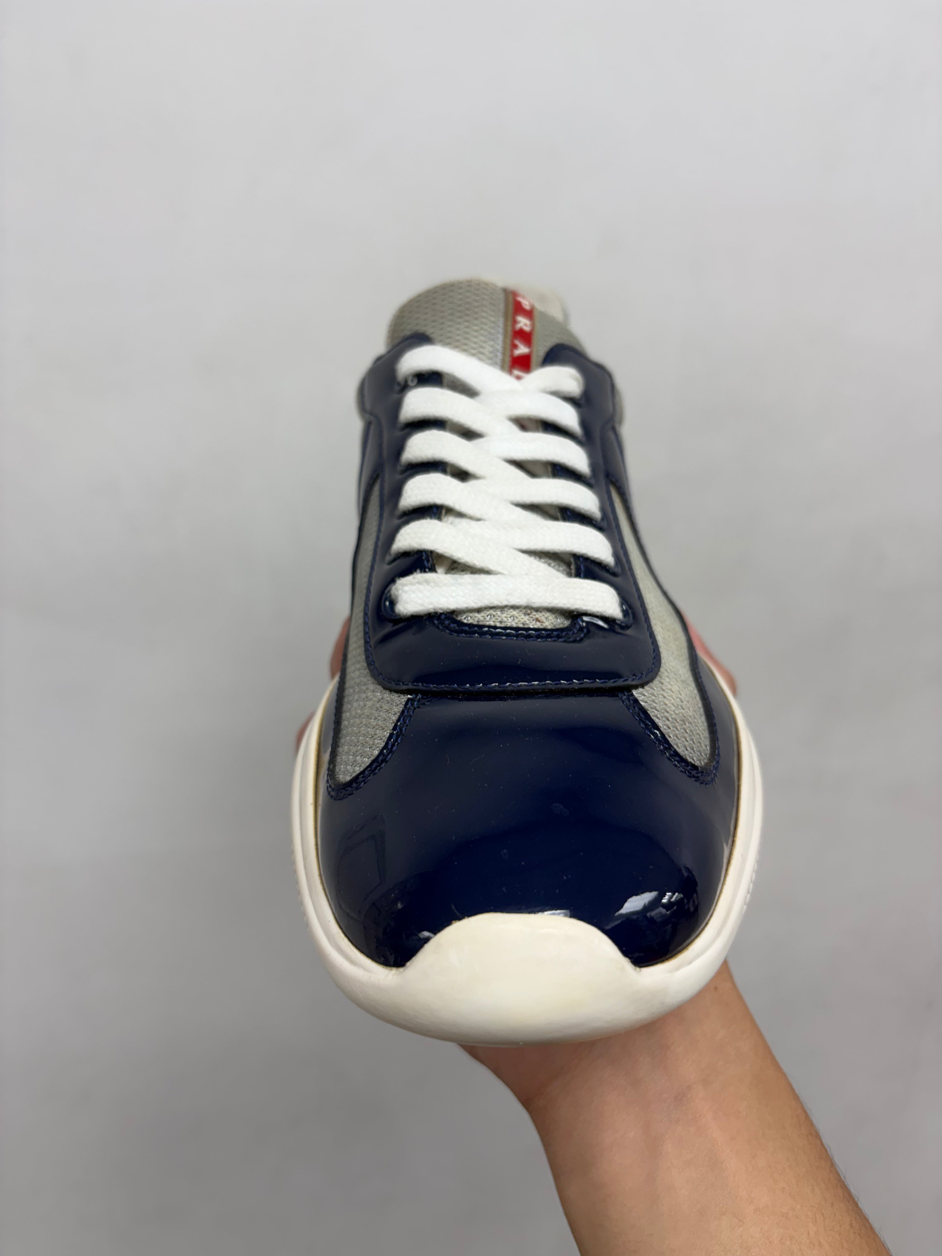 Prada Navy White Cups Sneakers