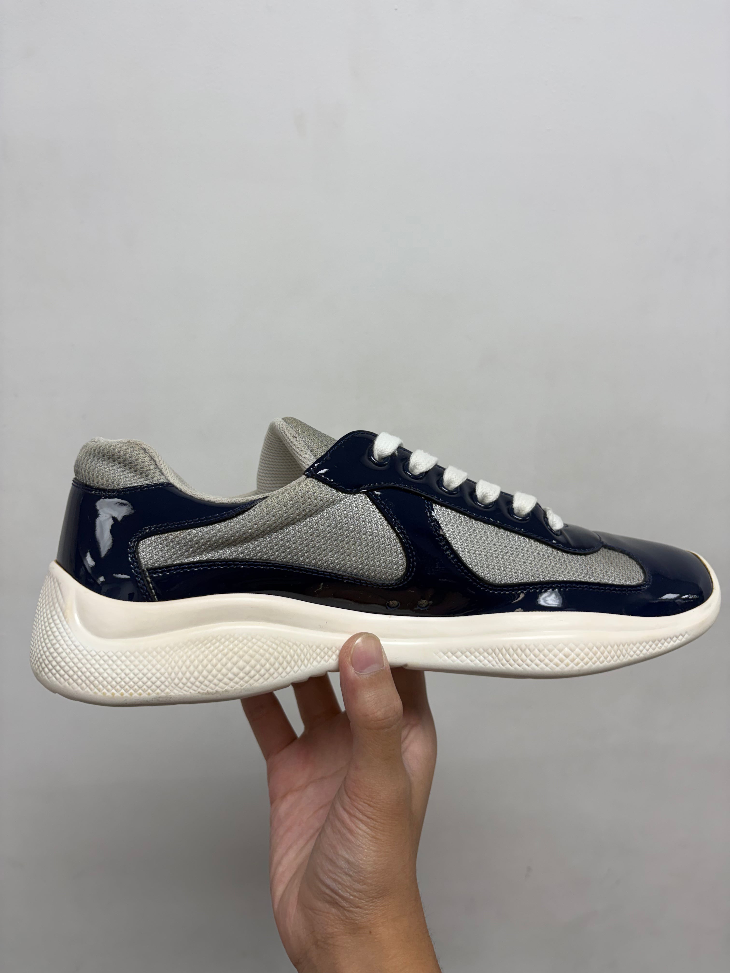 Prada Navy White Cups Sneakers