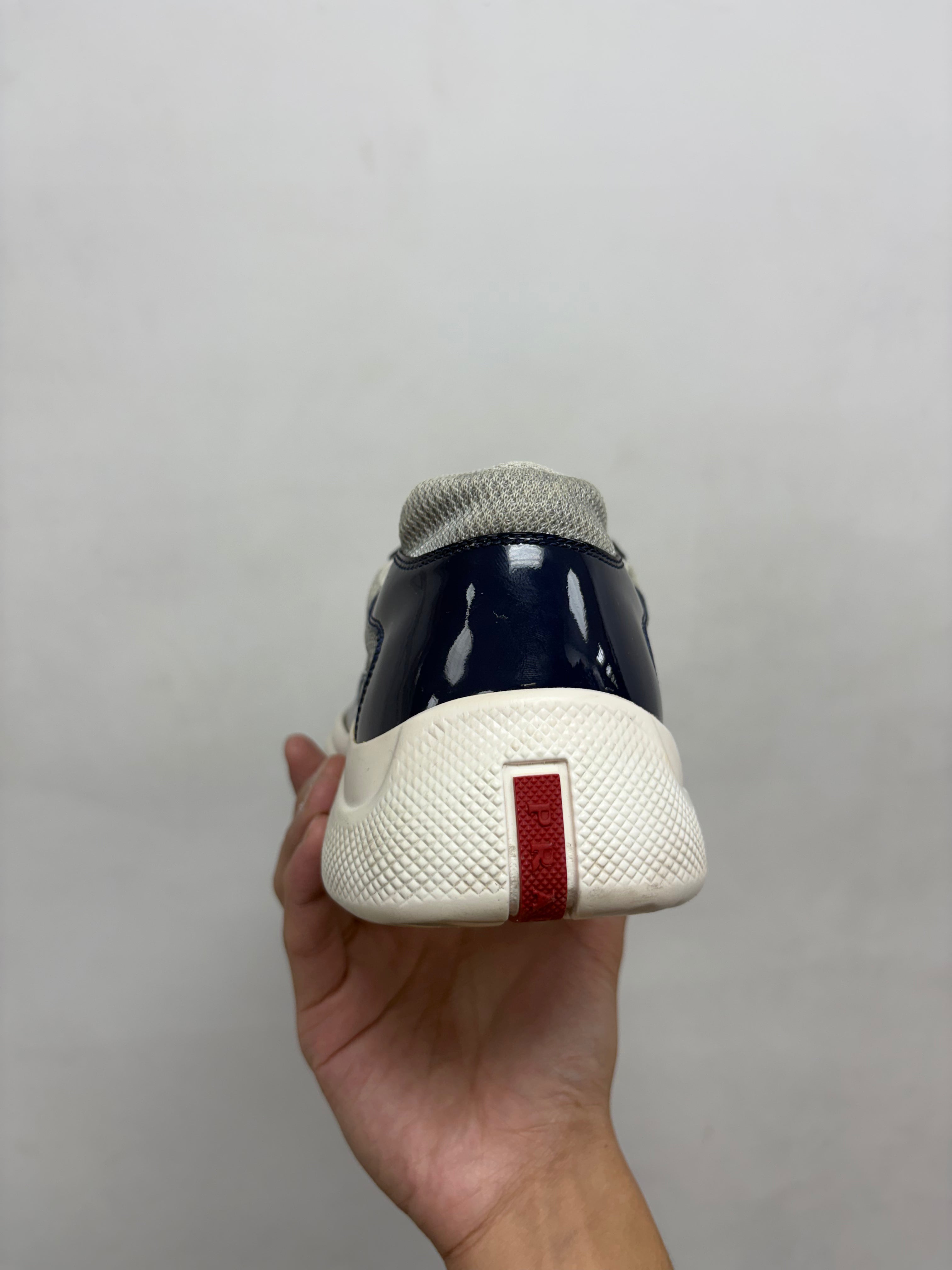 Prada Navy White Cups Sneakers
