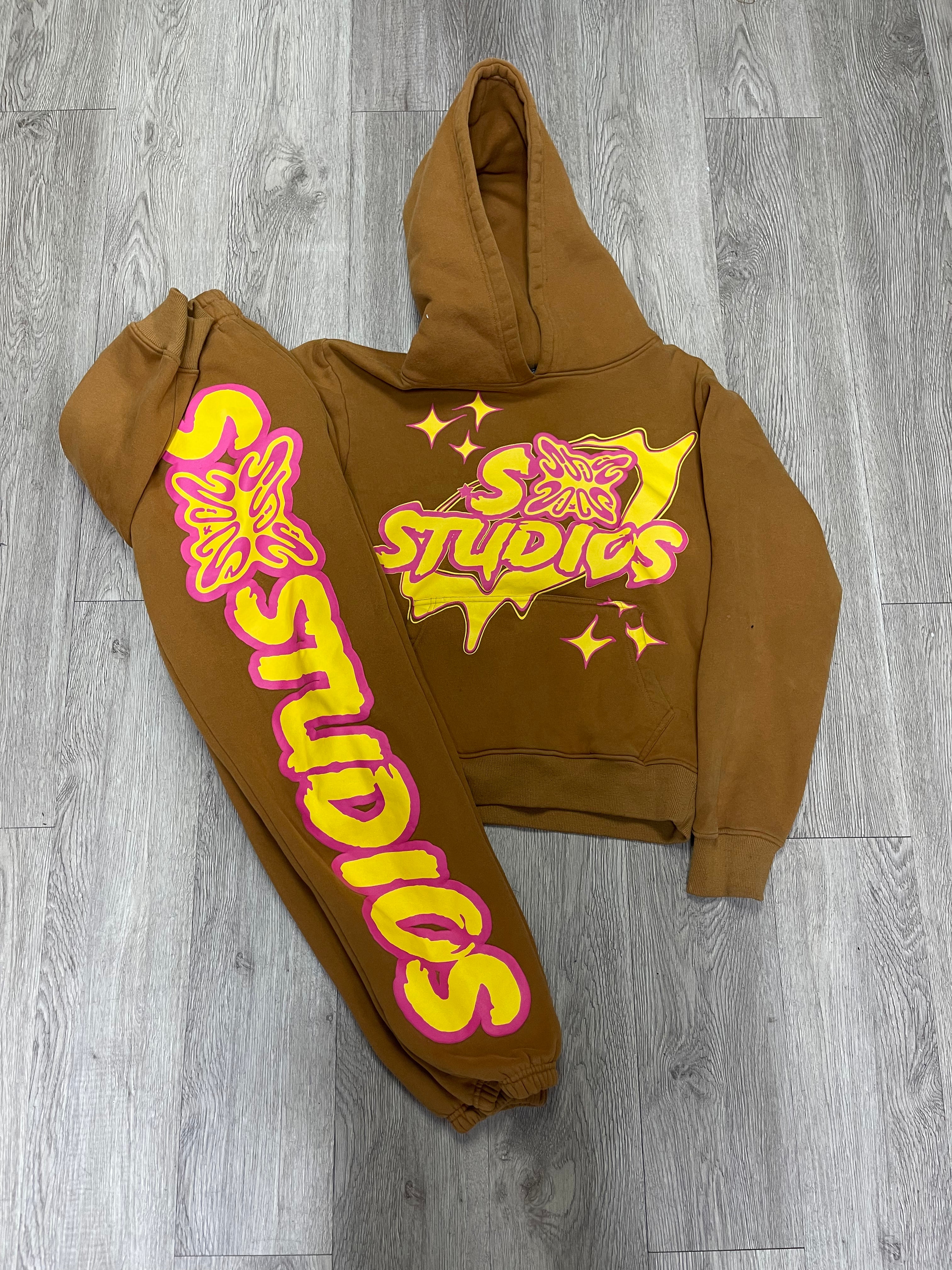 SB Studios Tan Pink Yellow Sweatsuit