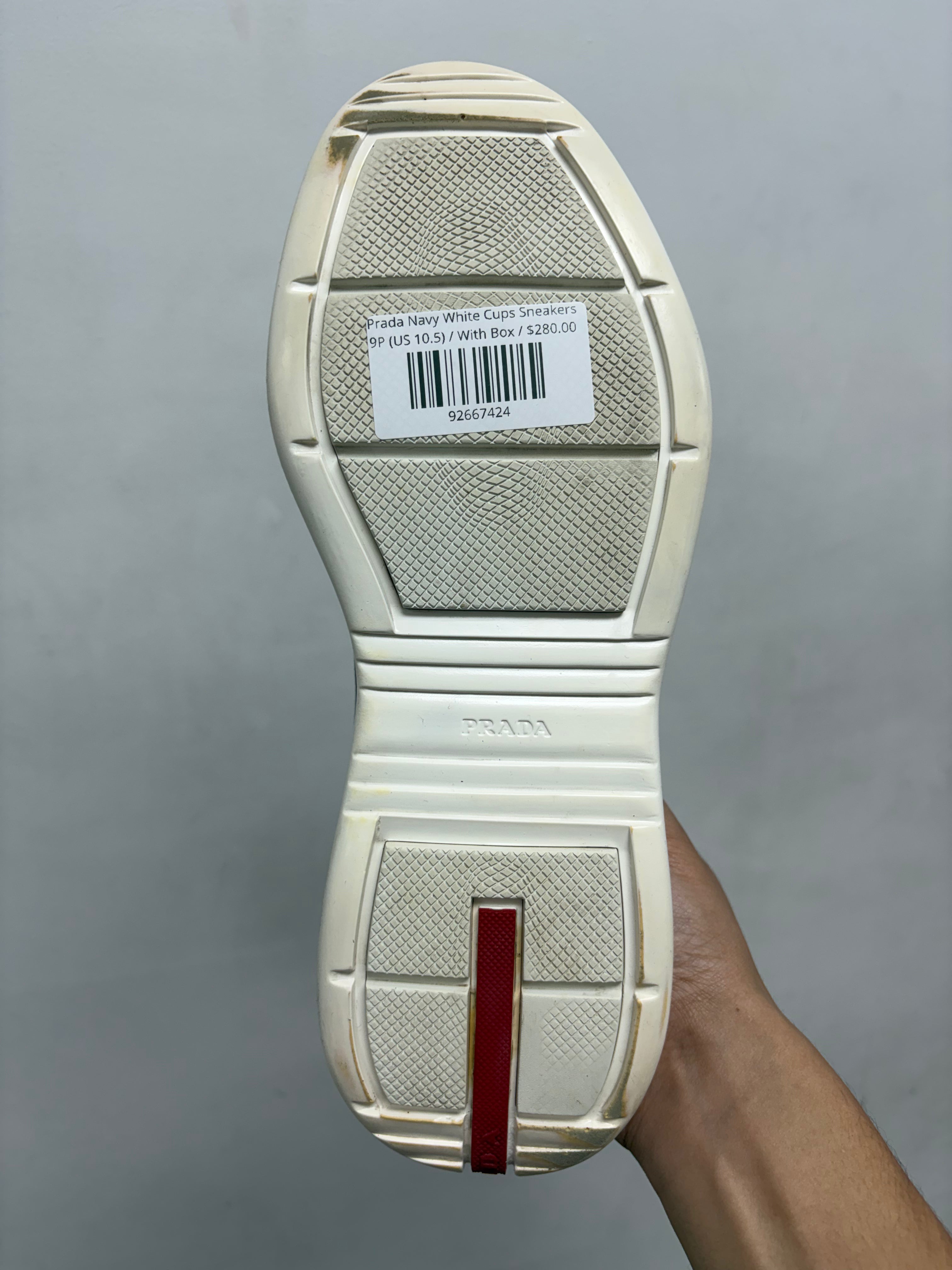 Prada Navy White Cups Sneakers