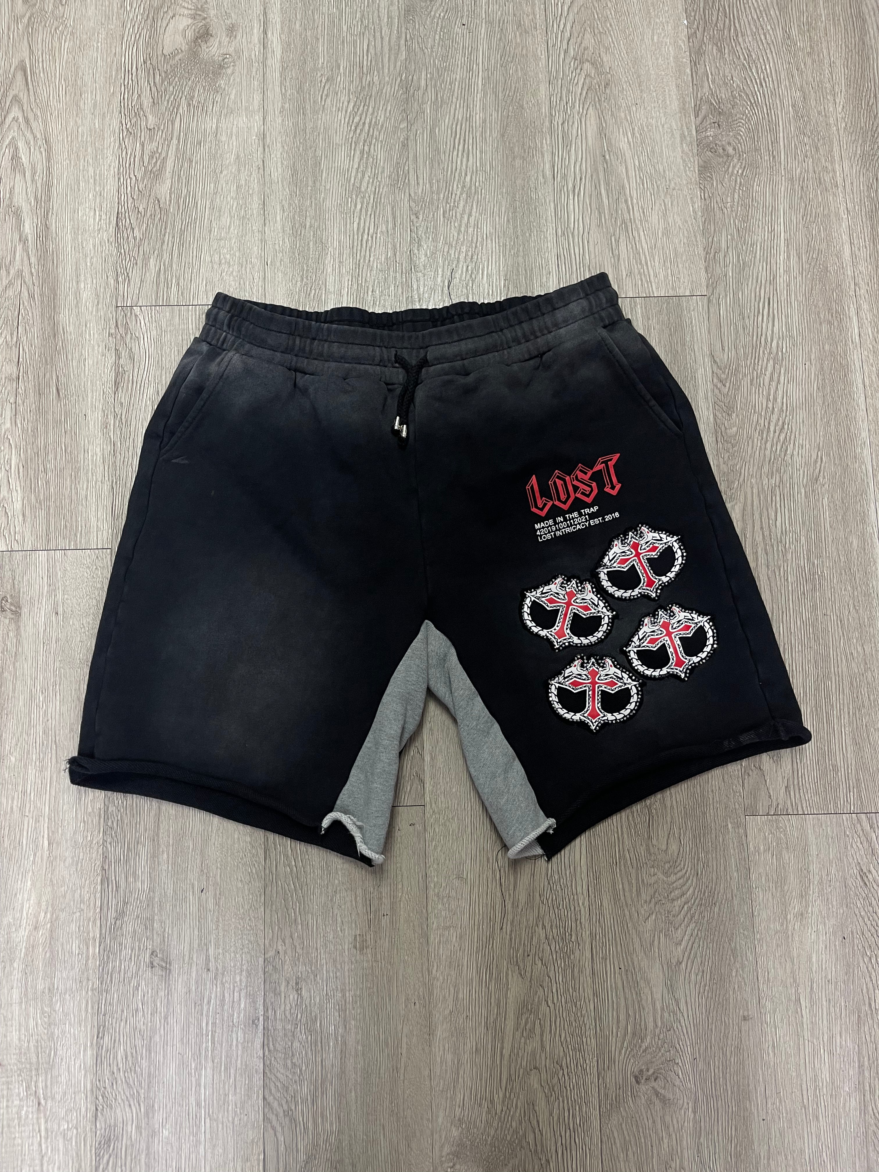 Lost Intricacy Black Red MITT Shorts