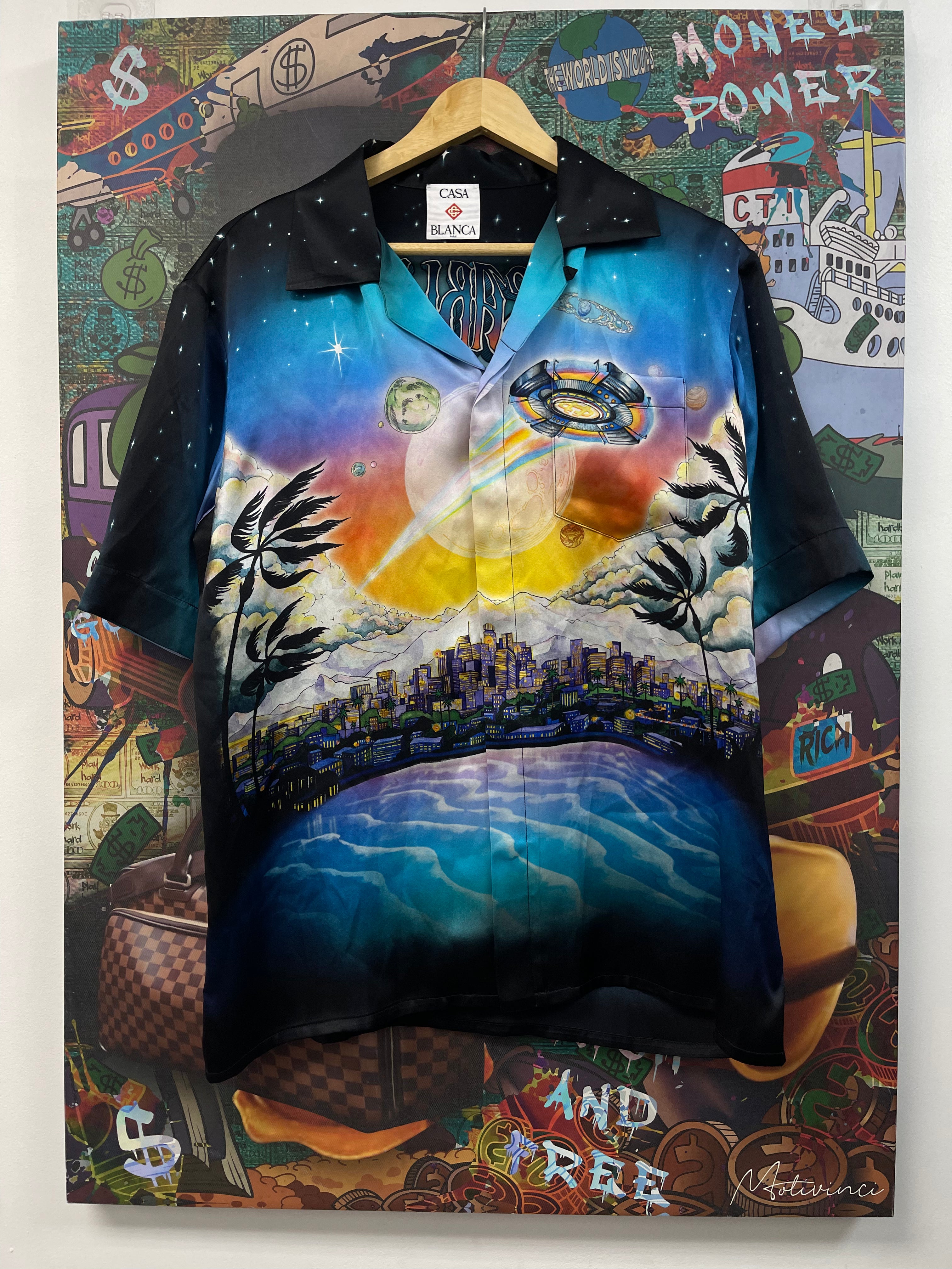 Casablanca Silk La Prem Cuban Collar Button Up