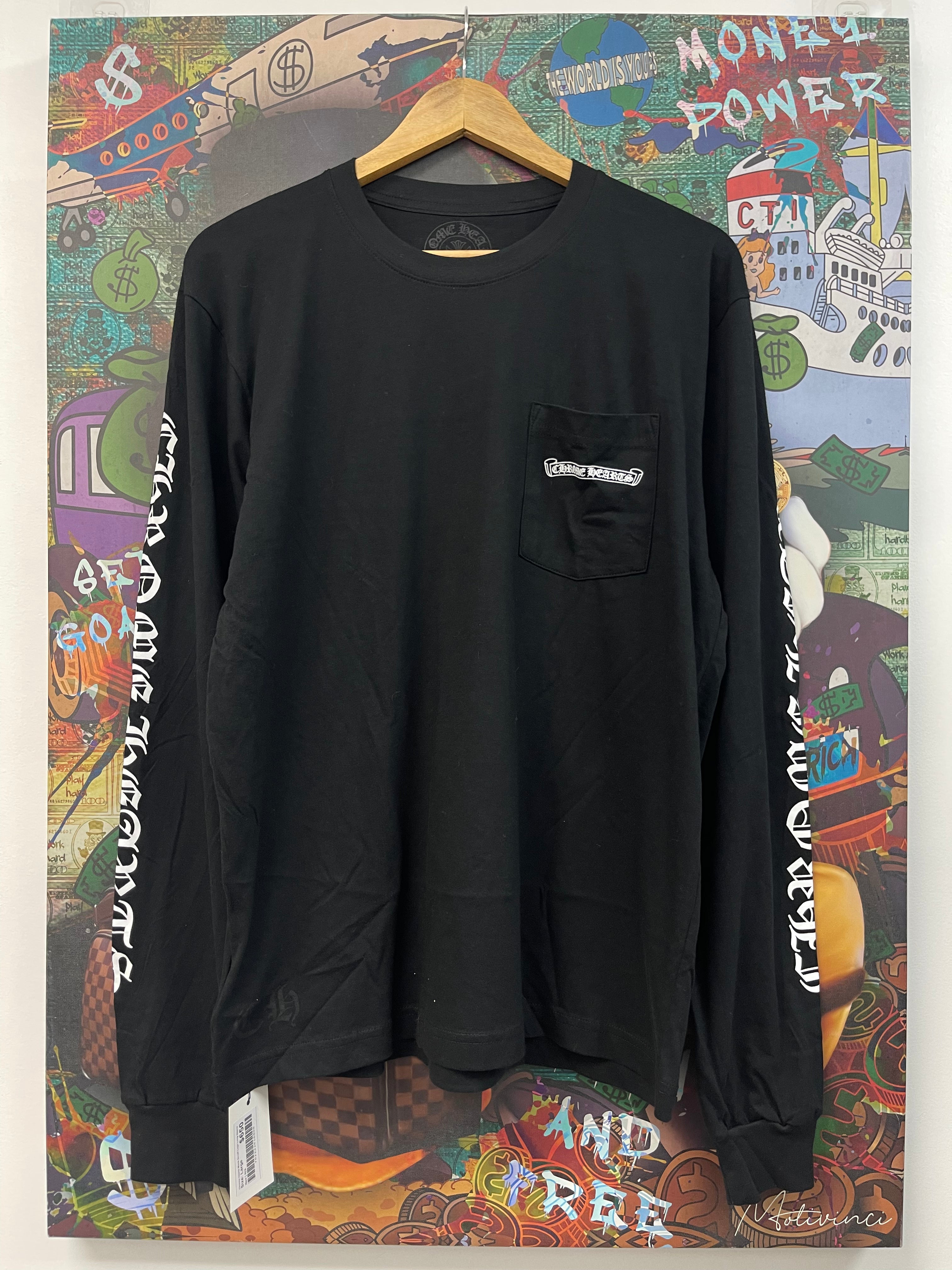 Chrome Hearts Black Scroll Logo Long Sleeve