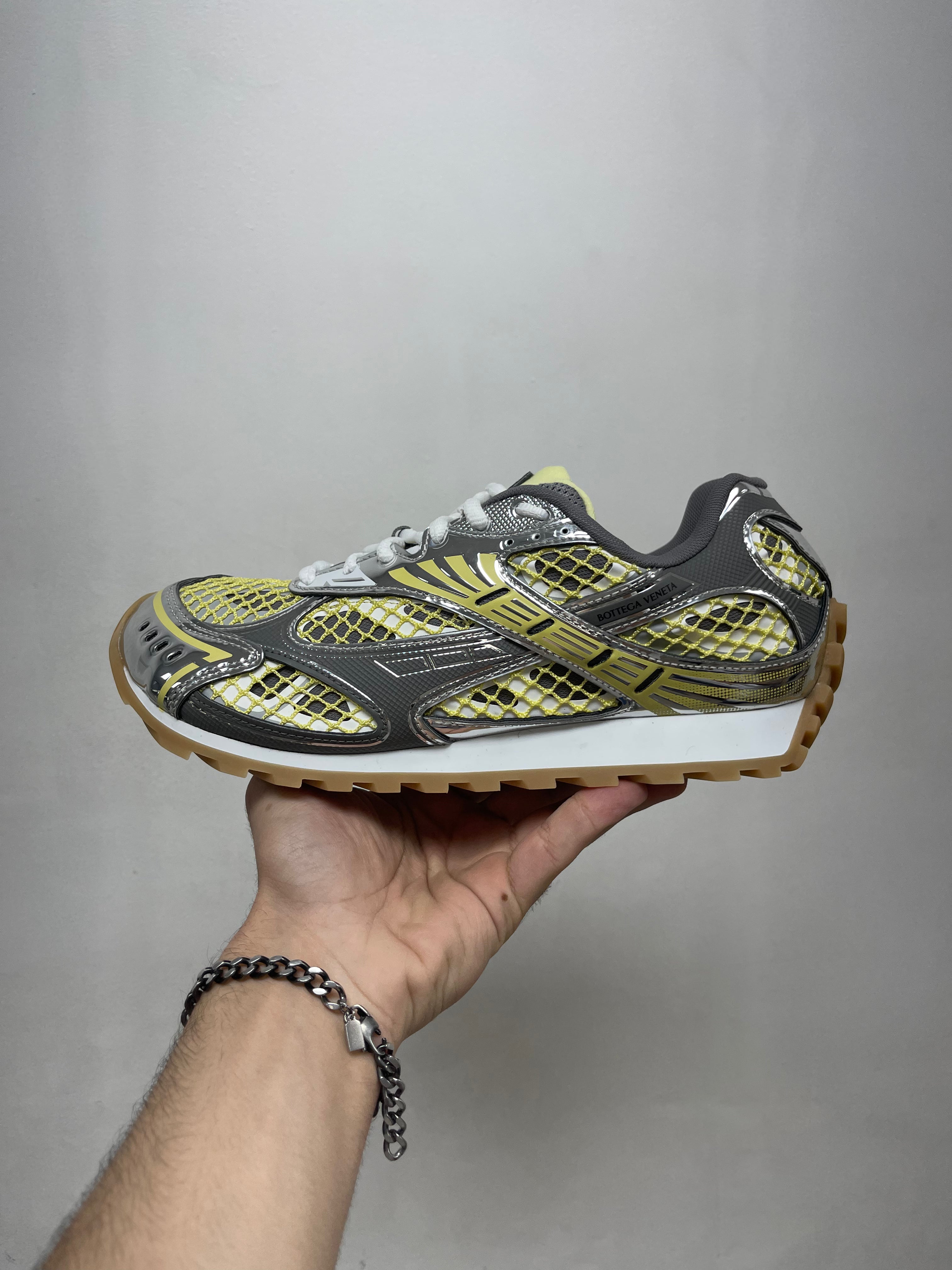 Bottega Veneta Yellow Silver Orbit Sneakers