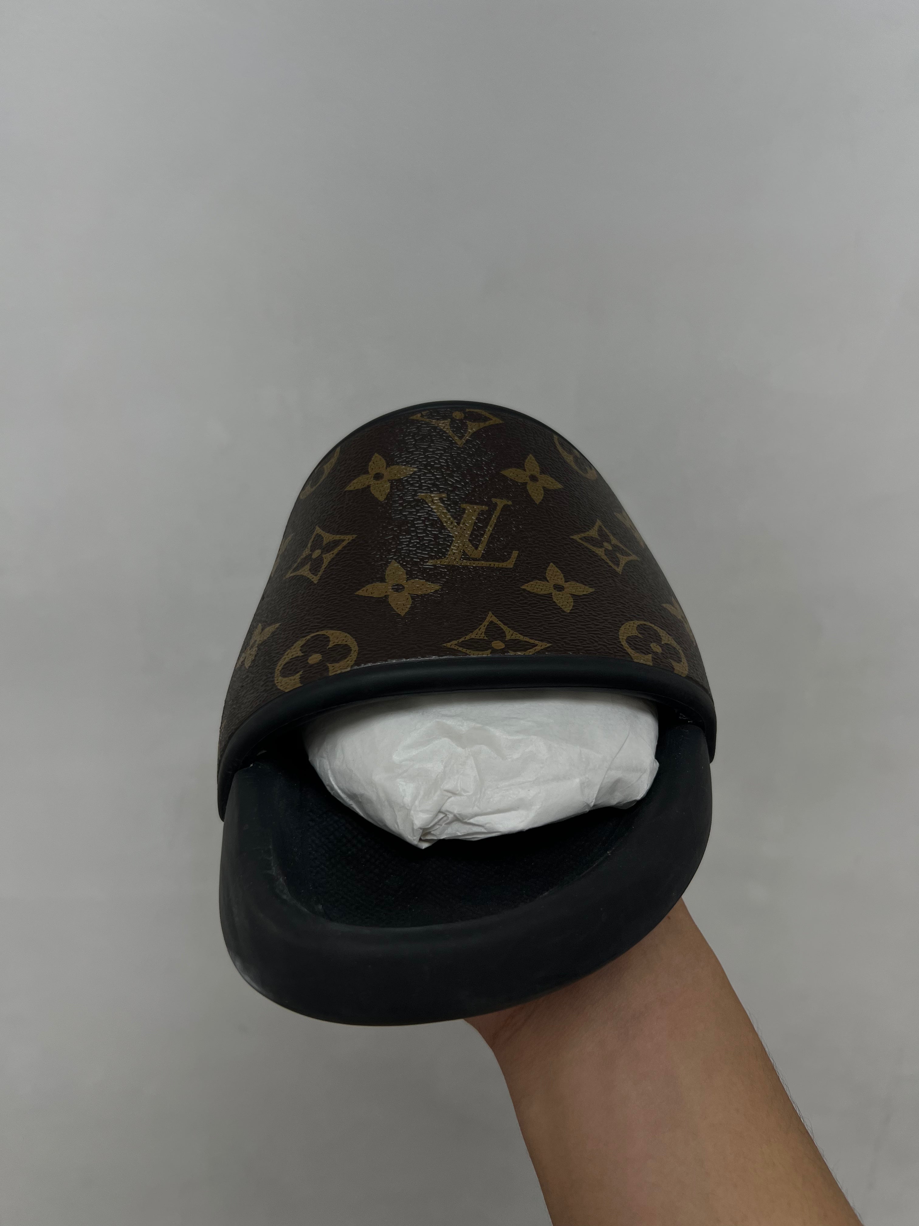 Louis Vuitton Monogram Men Waterfront Mule Brown Slides