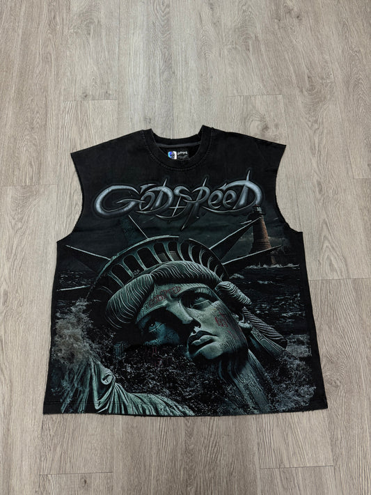 Godspeed "Sunken Liberty 2" Black Wash Sleeveless Tee