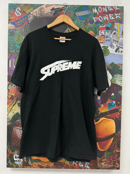 Supreme Classic Logo Tee Black White Used Large N/A