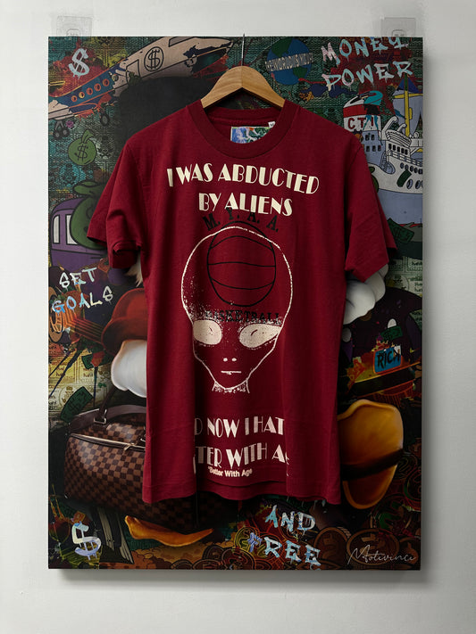 Better With Age Abducted By Aliens Tee Red New Medium With Tags
