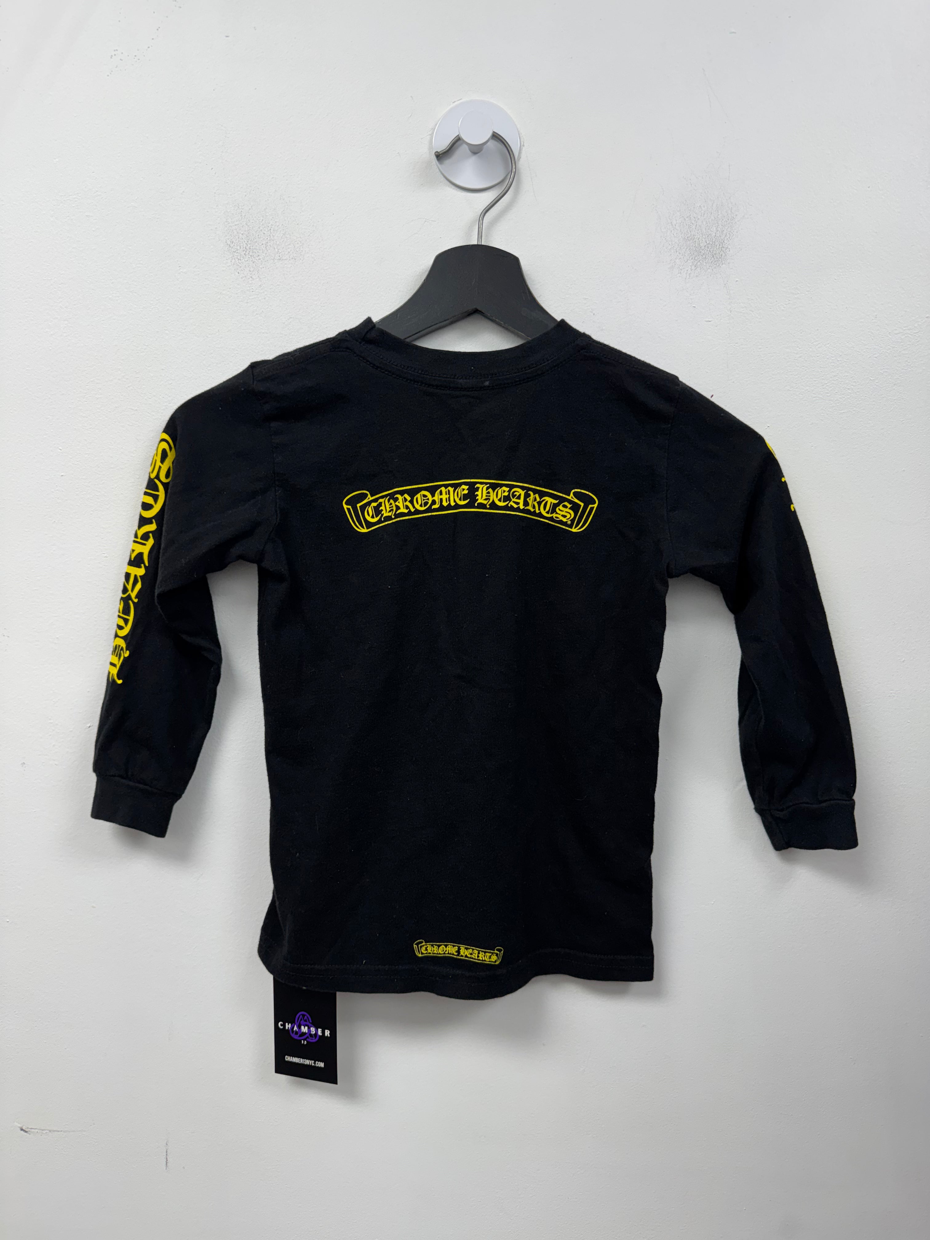 Chrome Hearts Black Yellow Scroll Logo Long Sleeve